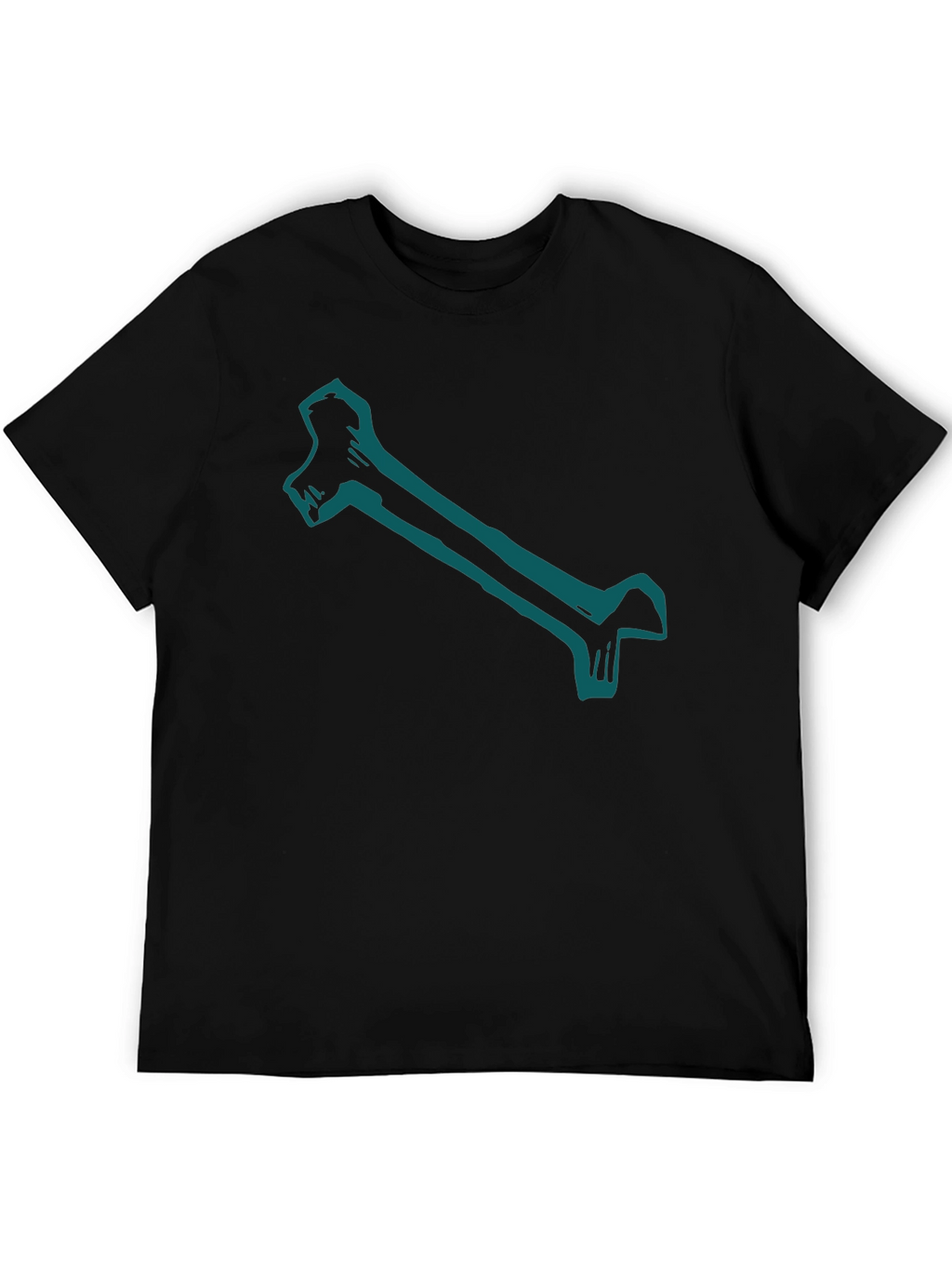 Bone Graphic Print Black Tee