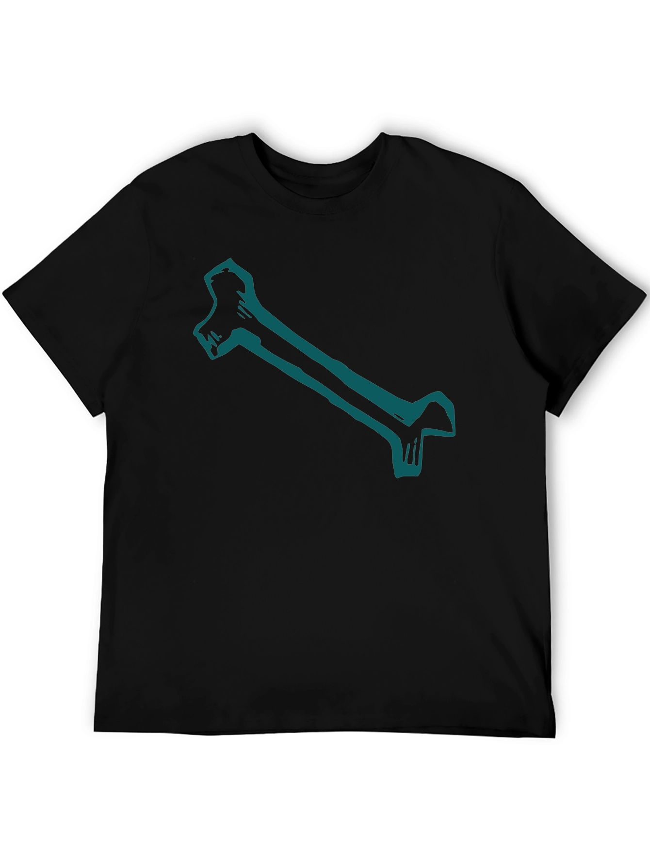 Bone Graphic Print Black Tee