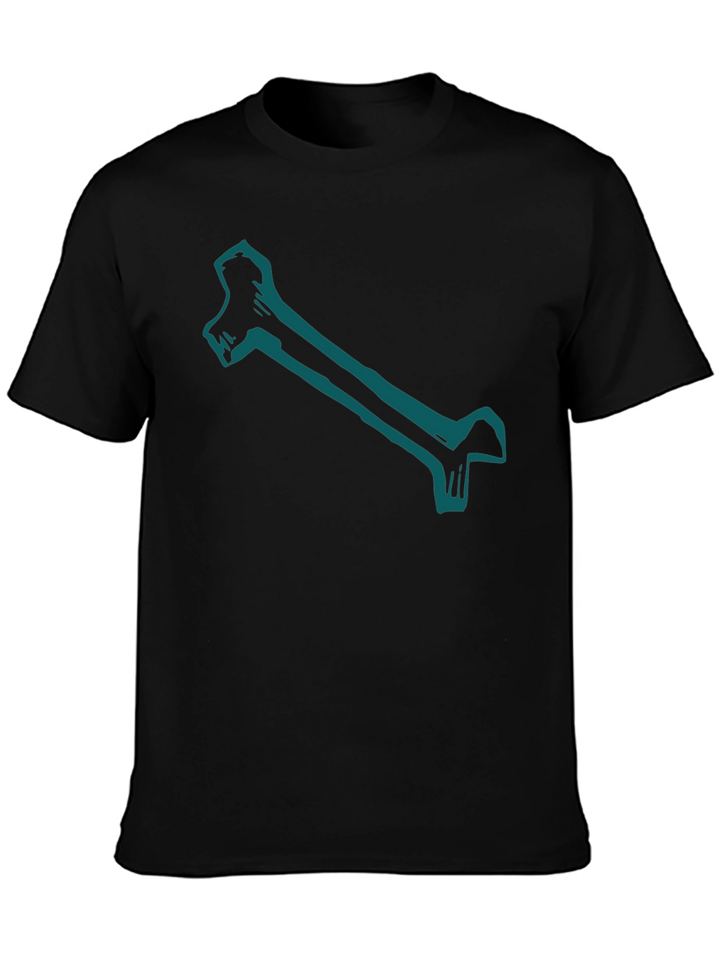 Bone Graphic Print Black Tee
