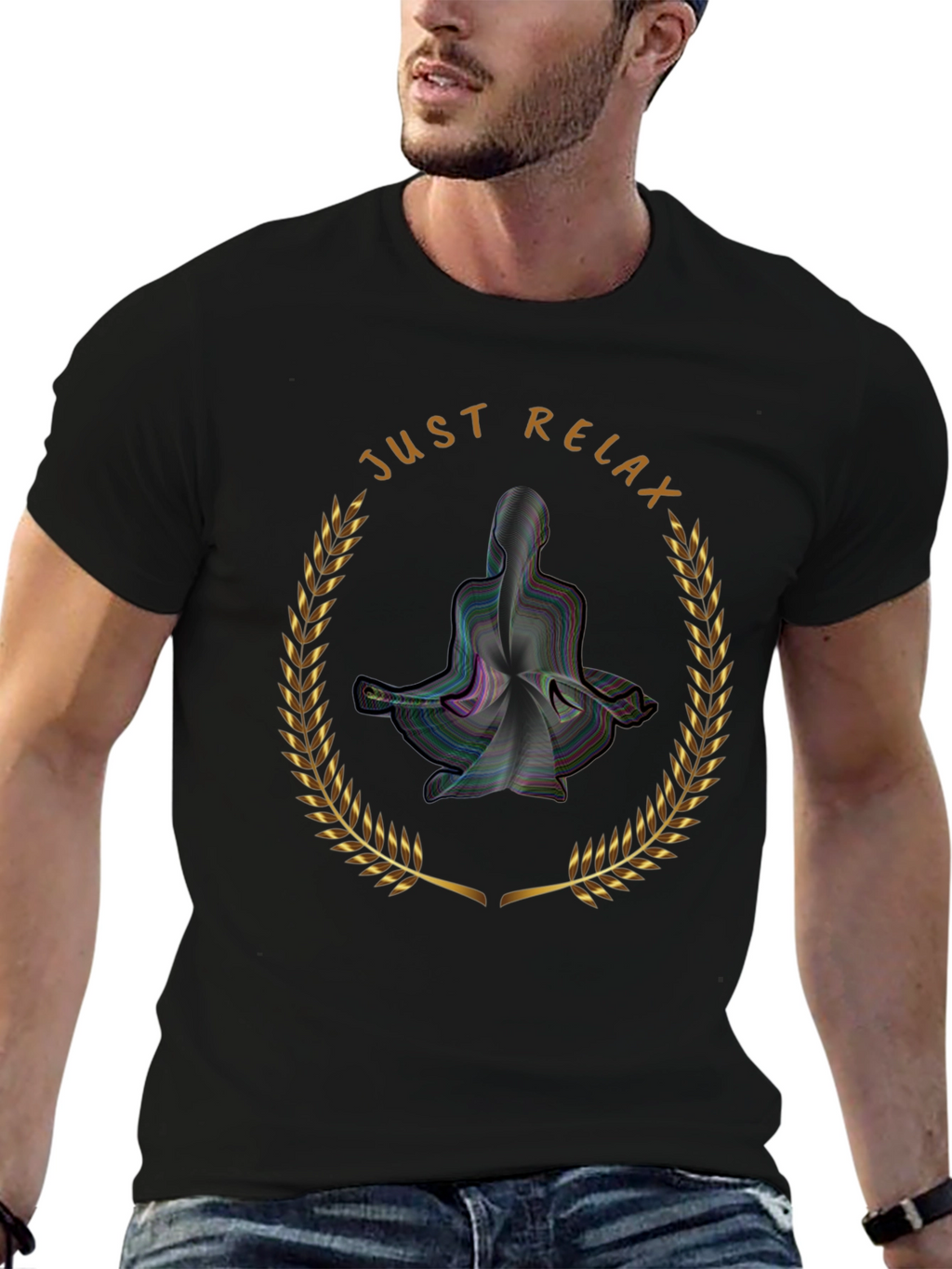 Just Relax Yoga T-Shirt - Black Graphic Tee