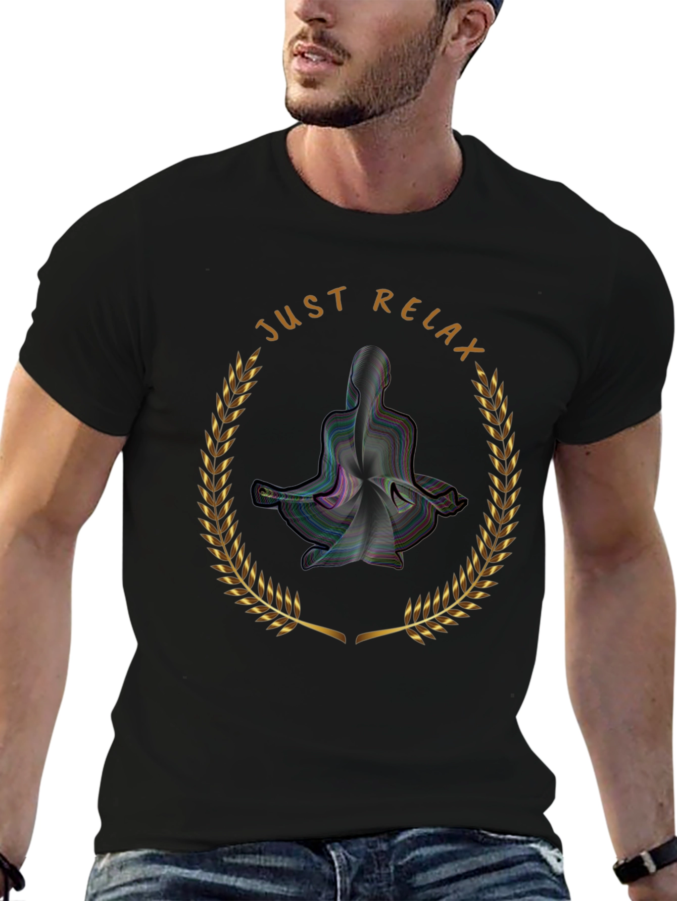 Just Relax Yoga T-Shirt - Black Graphic Tee
