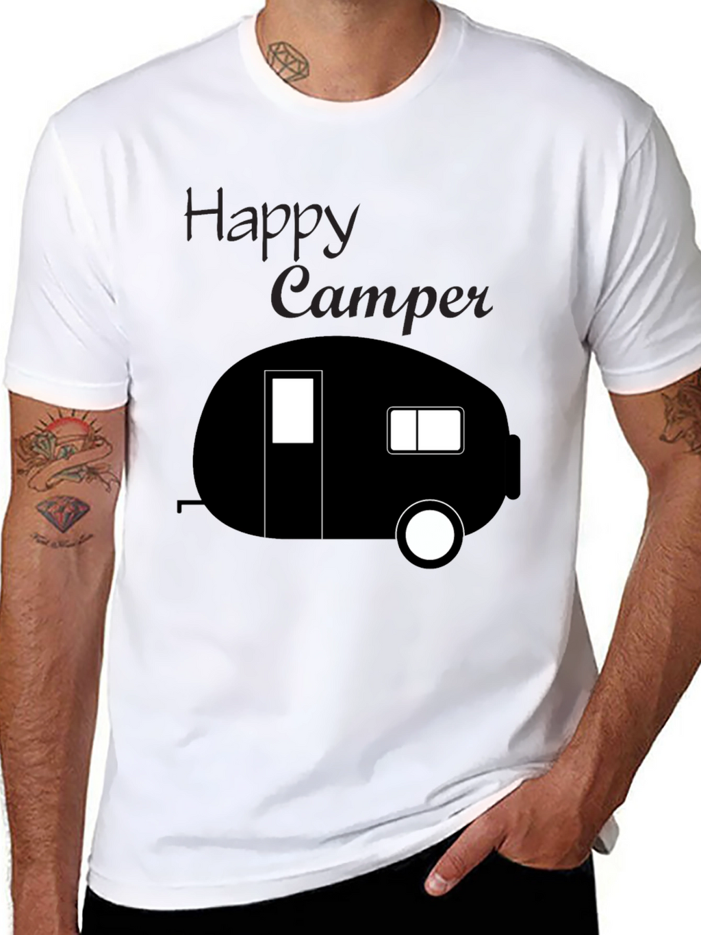 Happy Camper Tee - Black Camping T-Shirt