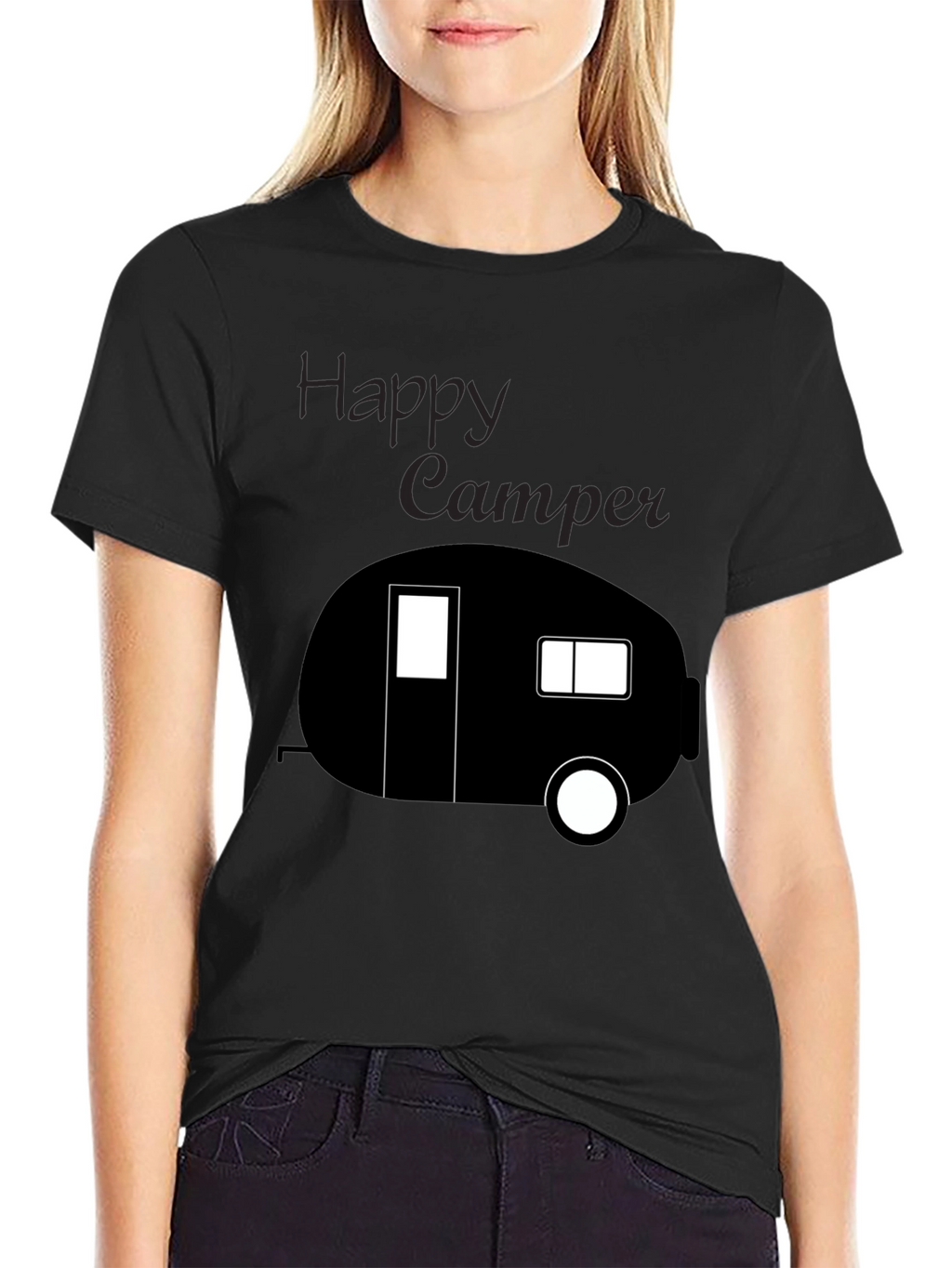Happy Camper Tee - Black Camping T-Shirt