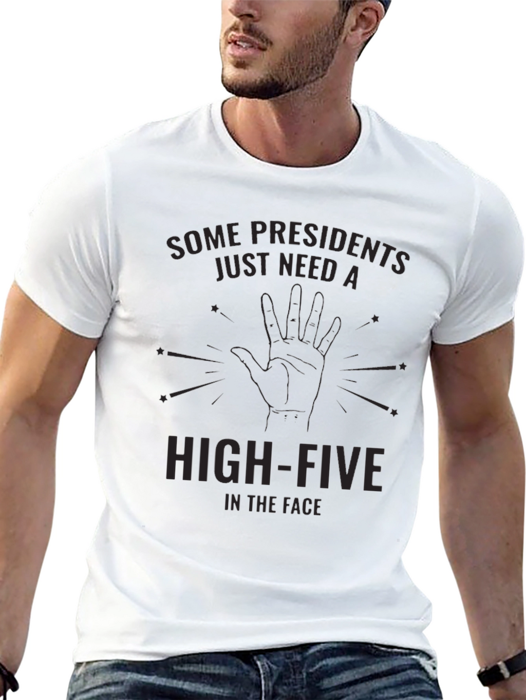 Humorous High-Five Graphic T-Shirt