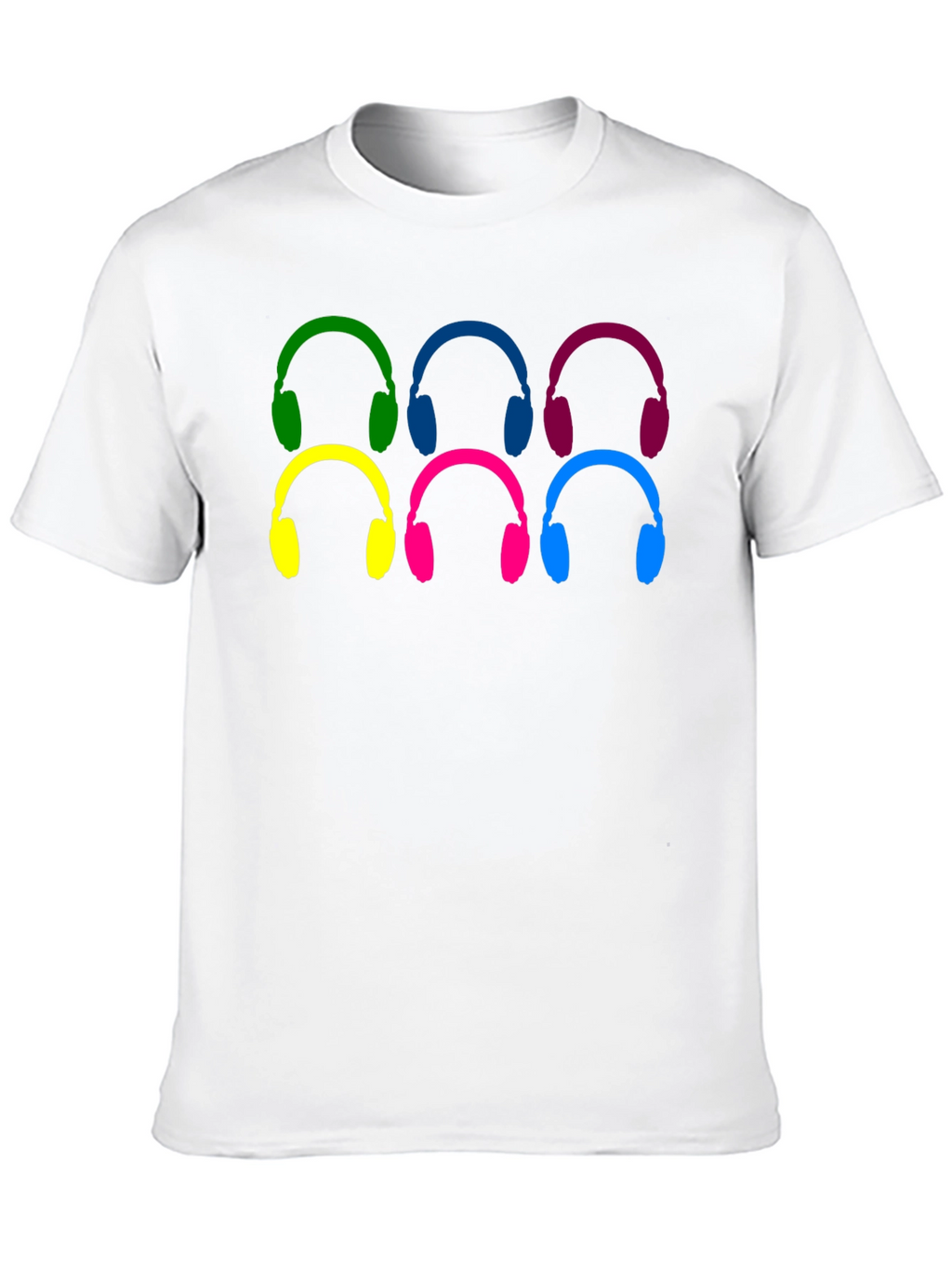 Colorful Headphone Graphic T-Shirt