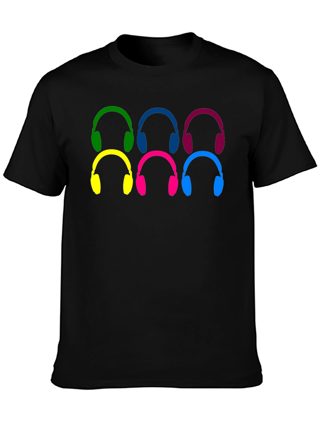 Colorful Headphone Graphic T-Shirt