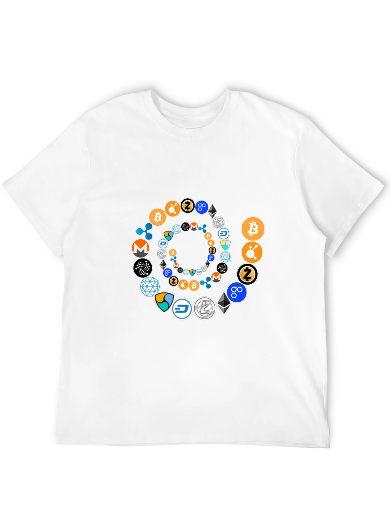 Cryptocurrency Spiral Graphic T-Shirt - Black Cotton Tee