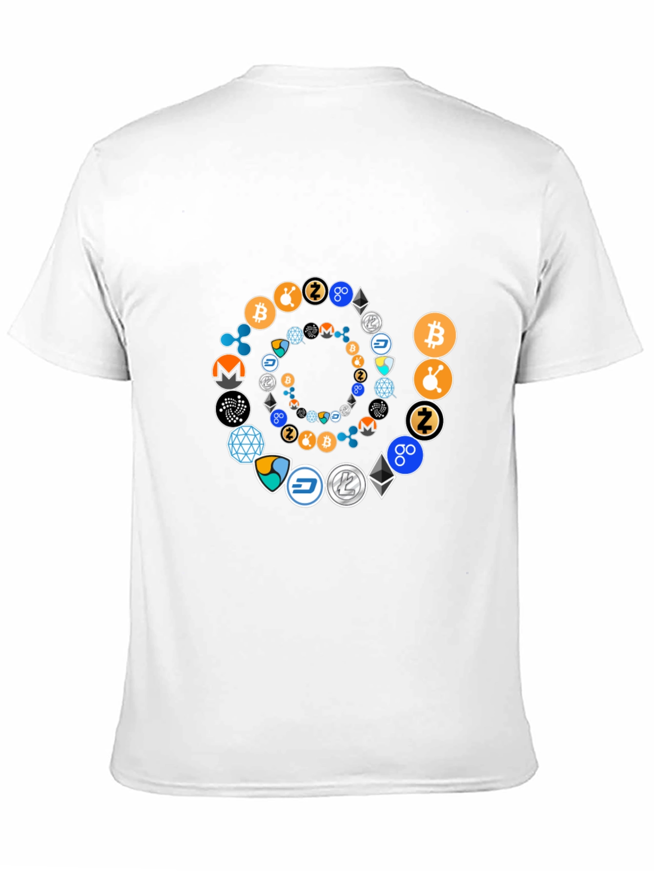Cryptocurrency Spiral Graphic T-Shirt - Black Cotton Tee
