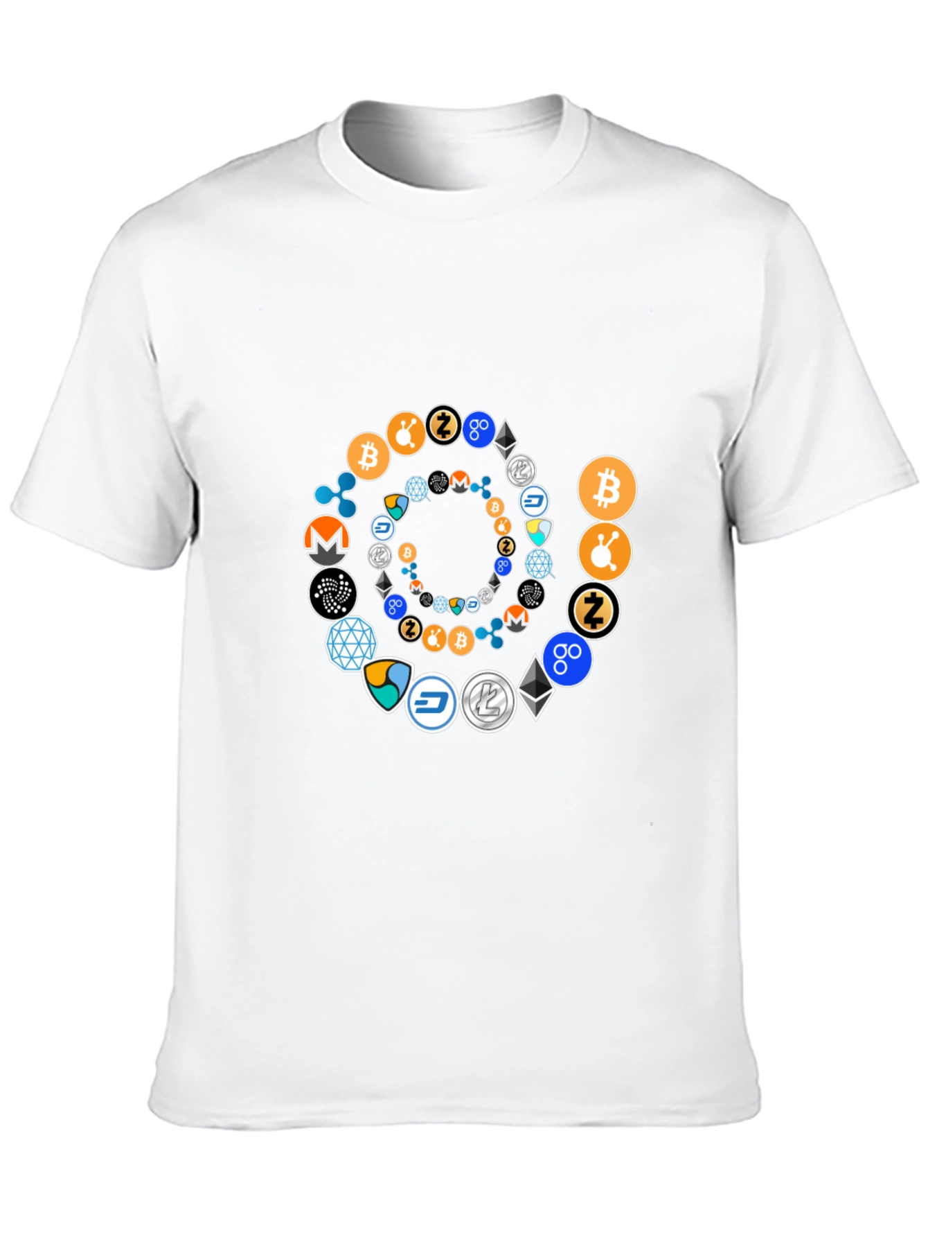 Cryptocurrency Spiral Graphic T-Shirt - Black Cotton Tee