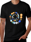 Cryptocurrency Spiral Graphic T-Shirt - Black Cotton Tee