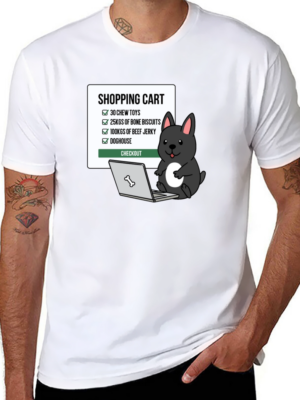 Funny Dog Shopping Cart T-Shirt