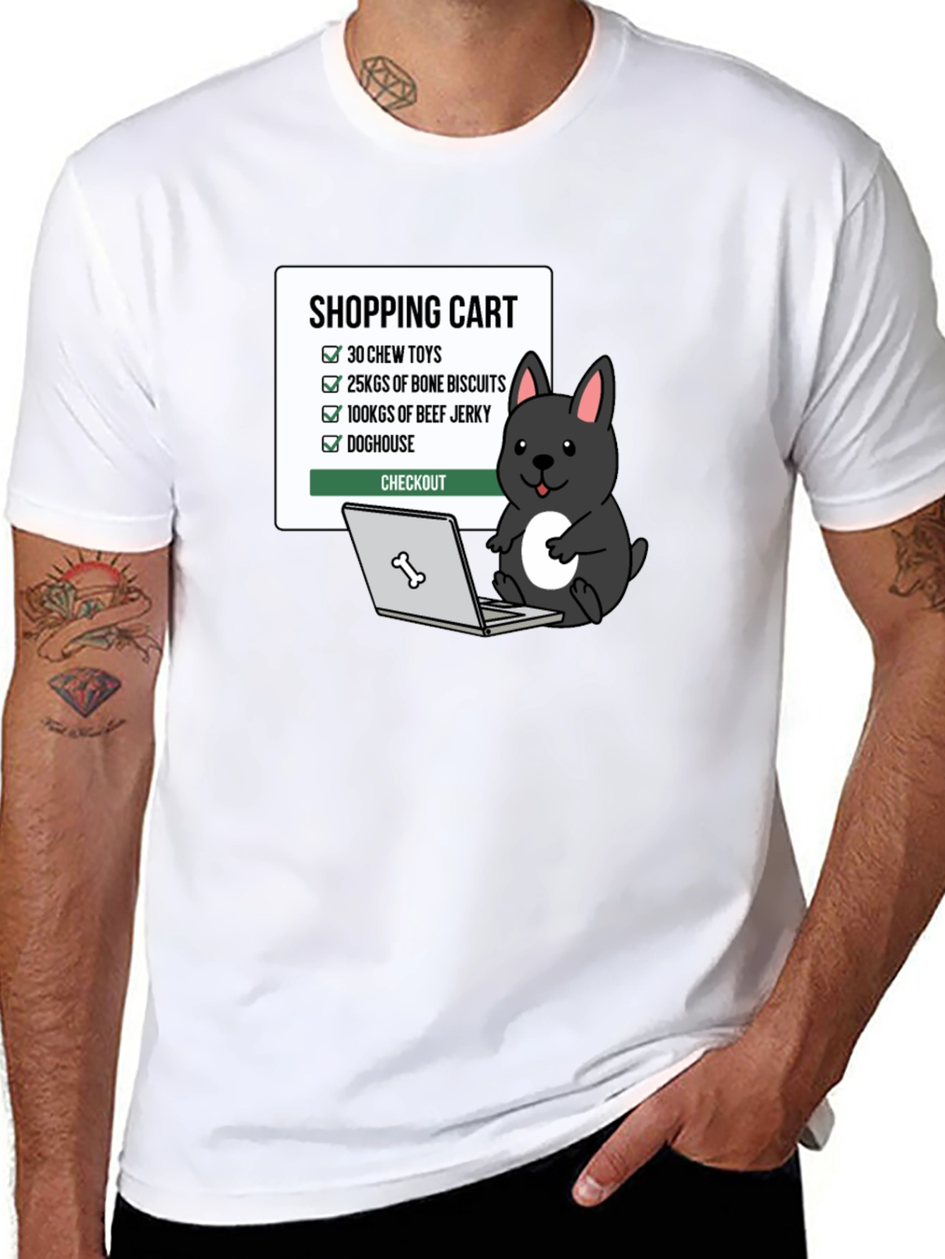 Funny Dog Shopping Cart T-Shirt