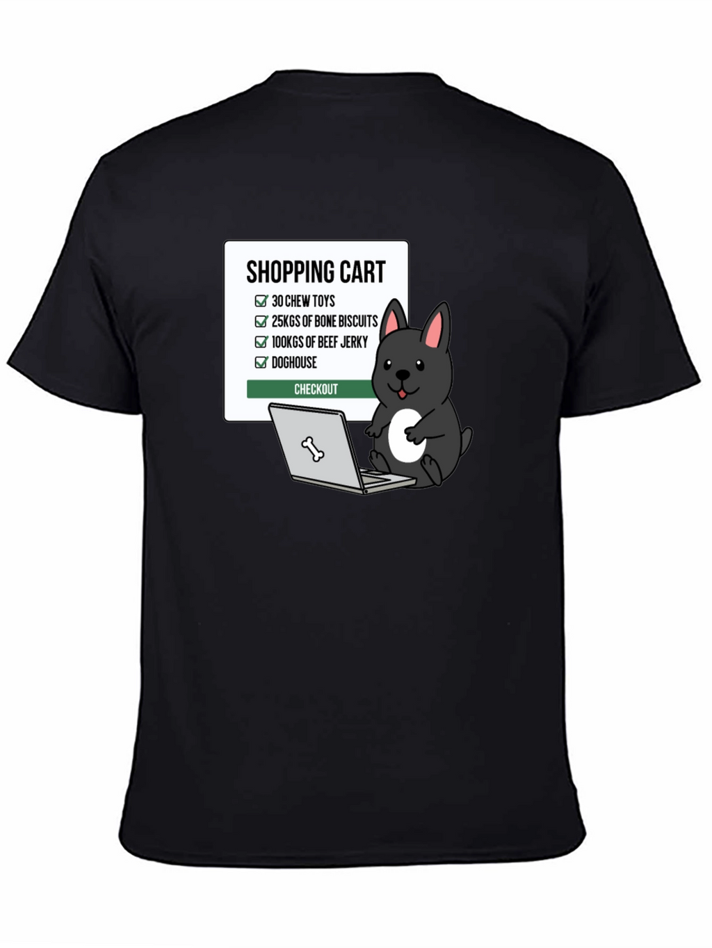 Funny Dog Shopping Cart T-Shirt