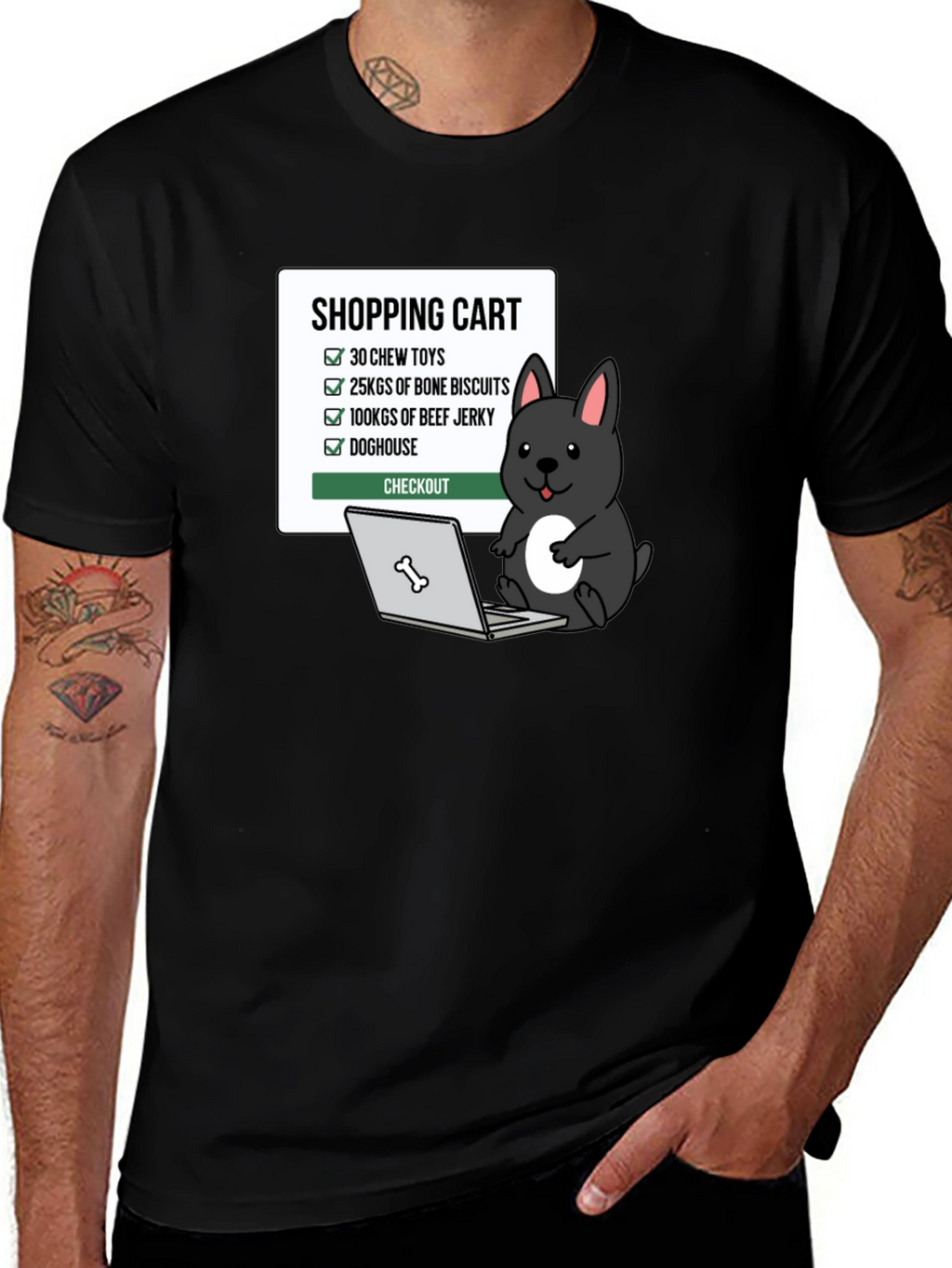 Funny Dog Shopping Cart T-Shirt