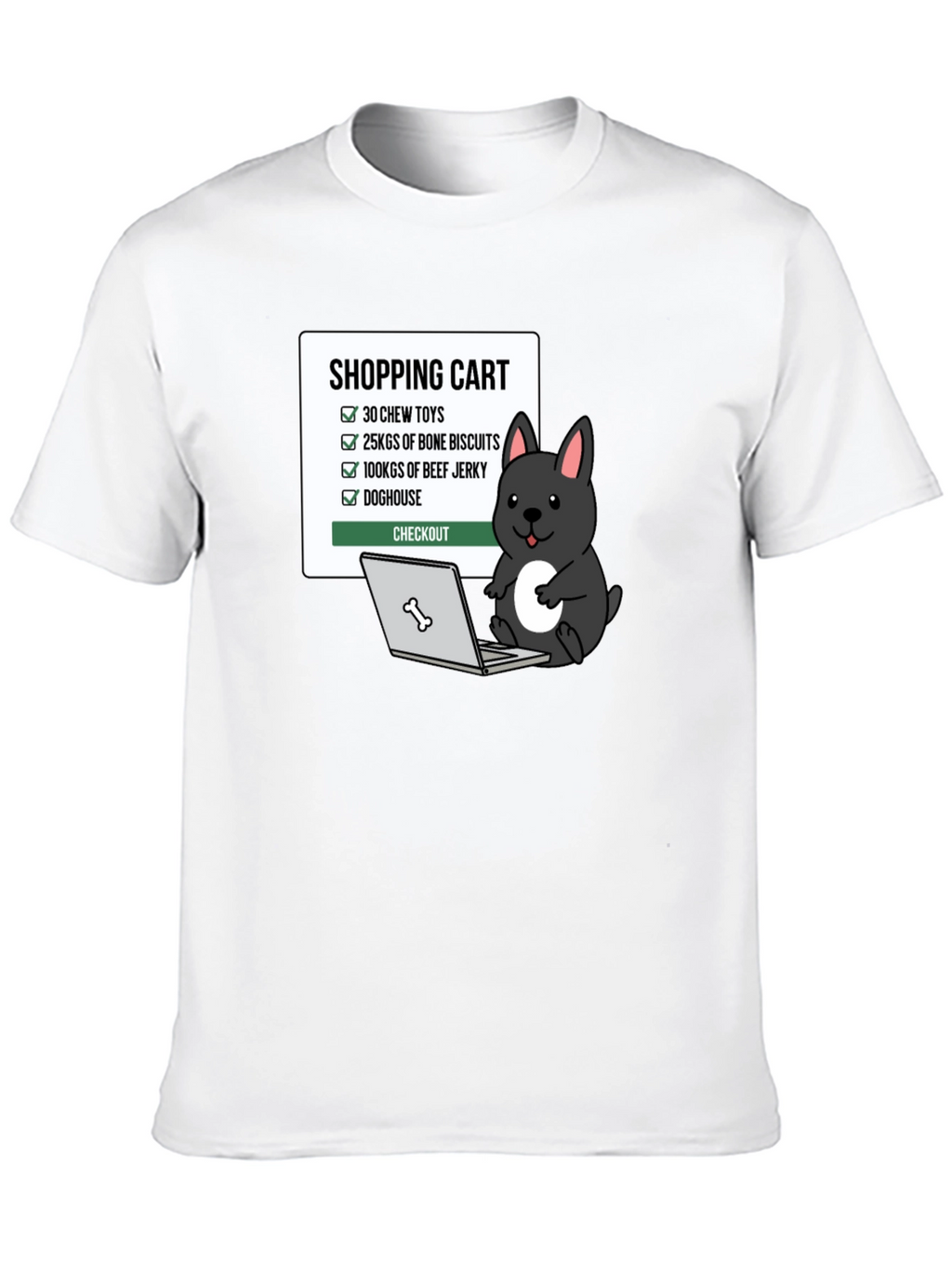 Funny Dog Shopping Cart T-Shirt