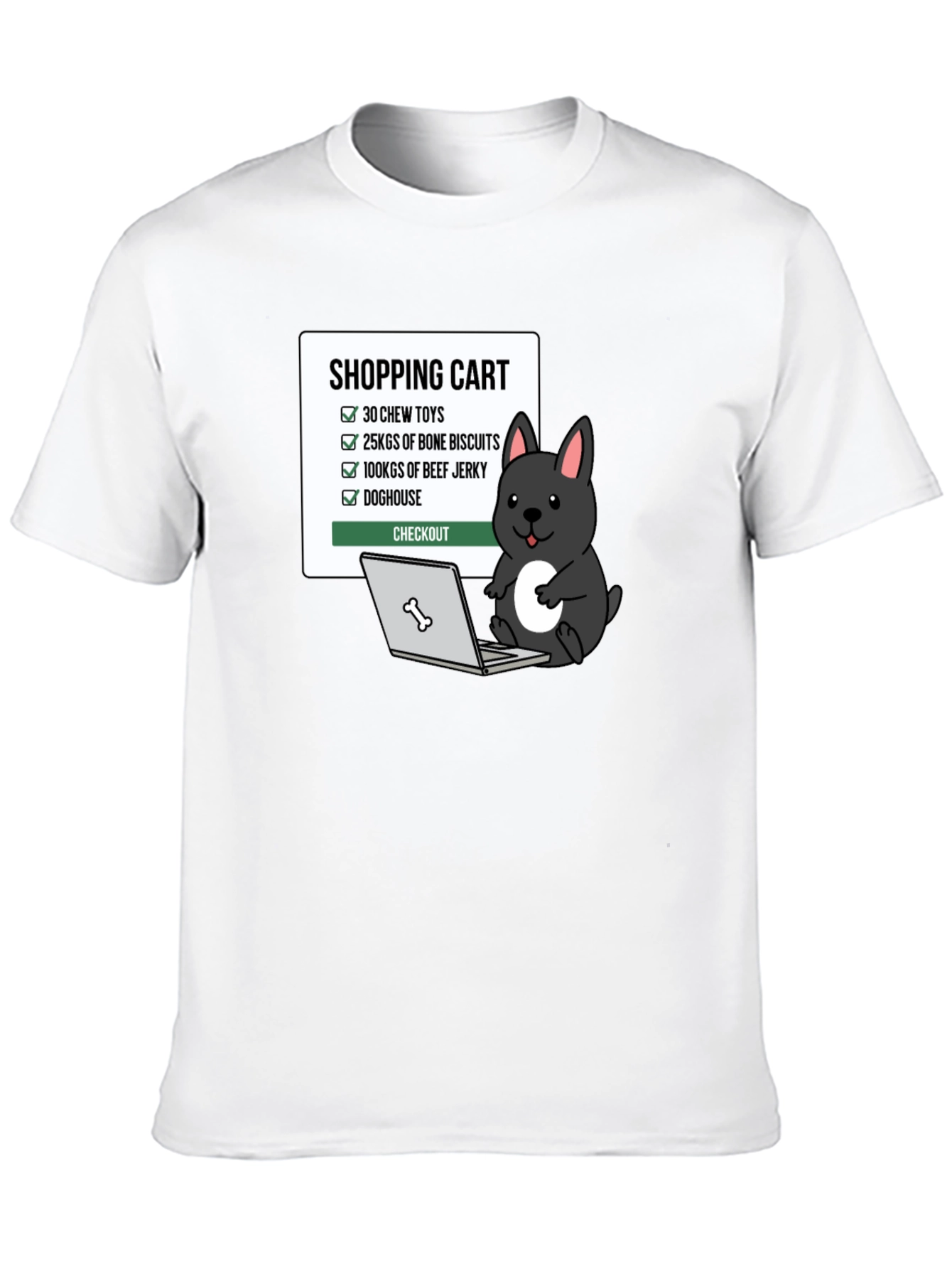 Funny Dog Shopping Cart T-Shirt