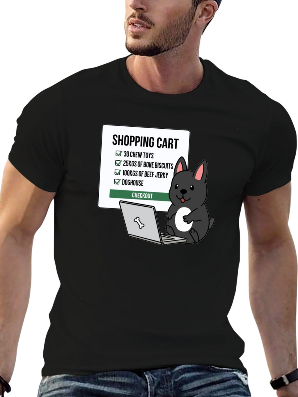 Funny Dog Shopping Cart T-Shirt