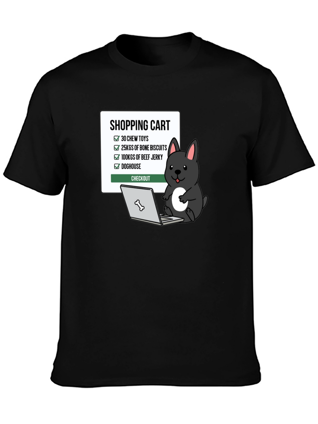Funny Dog Shopping Cart T-Shirt