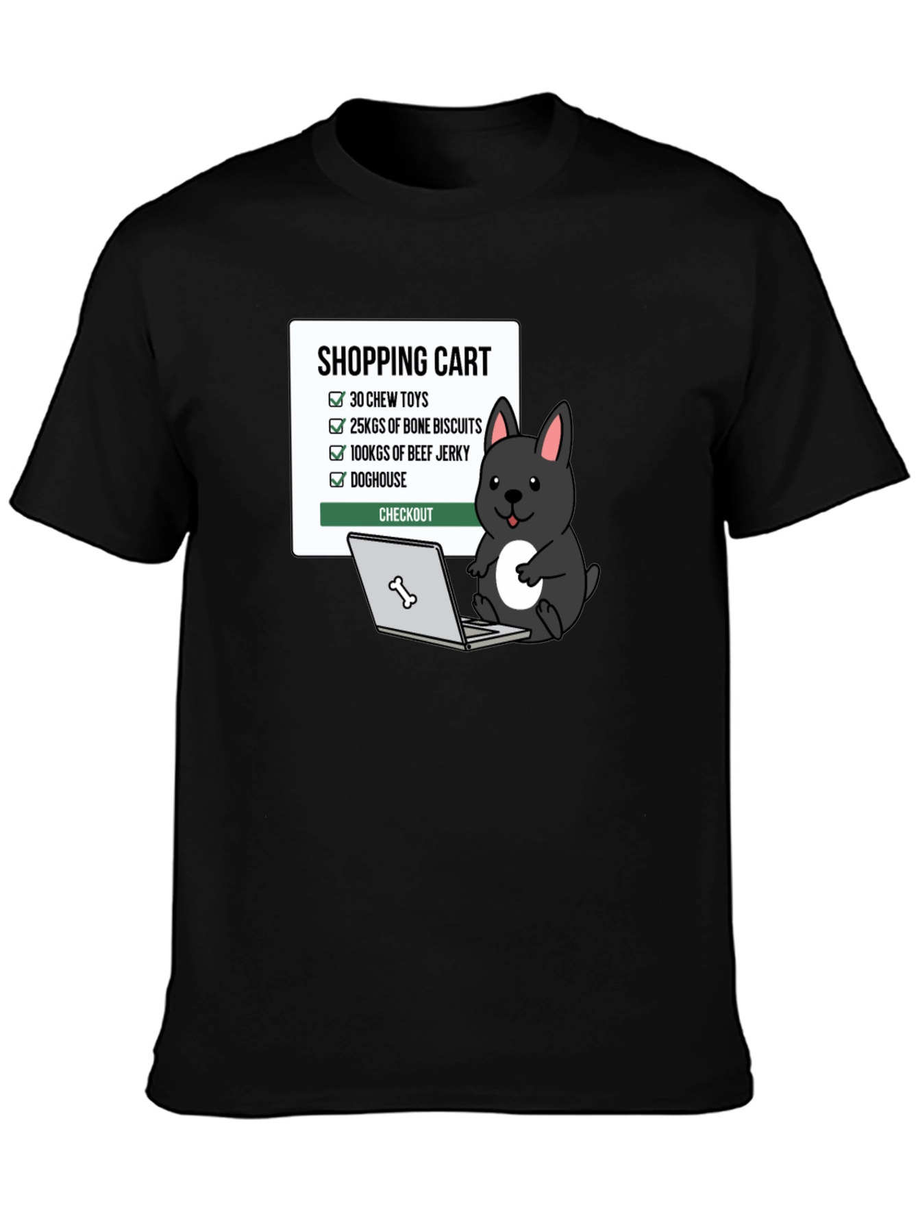 Funny Dog Shopping Cart T-Shirt