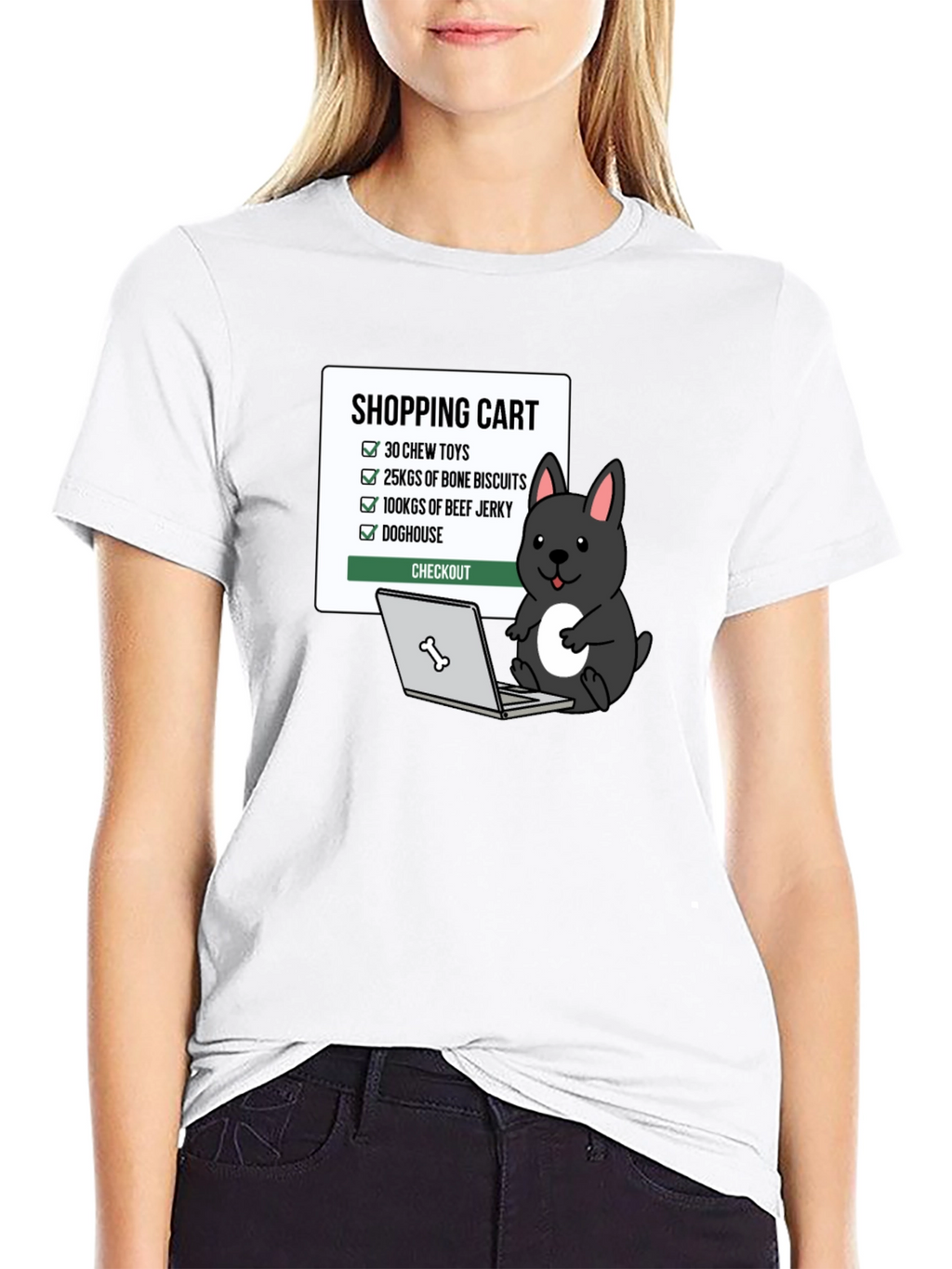 Funny Dog Shopping Cart T-Shirt