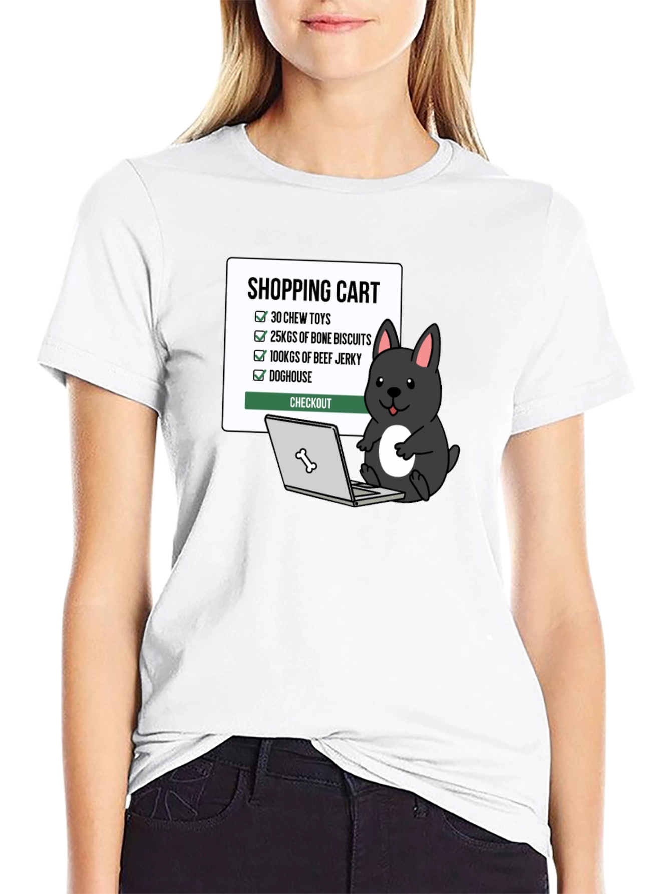 Funny Dog Shopping Cart T-Shirt