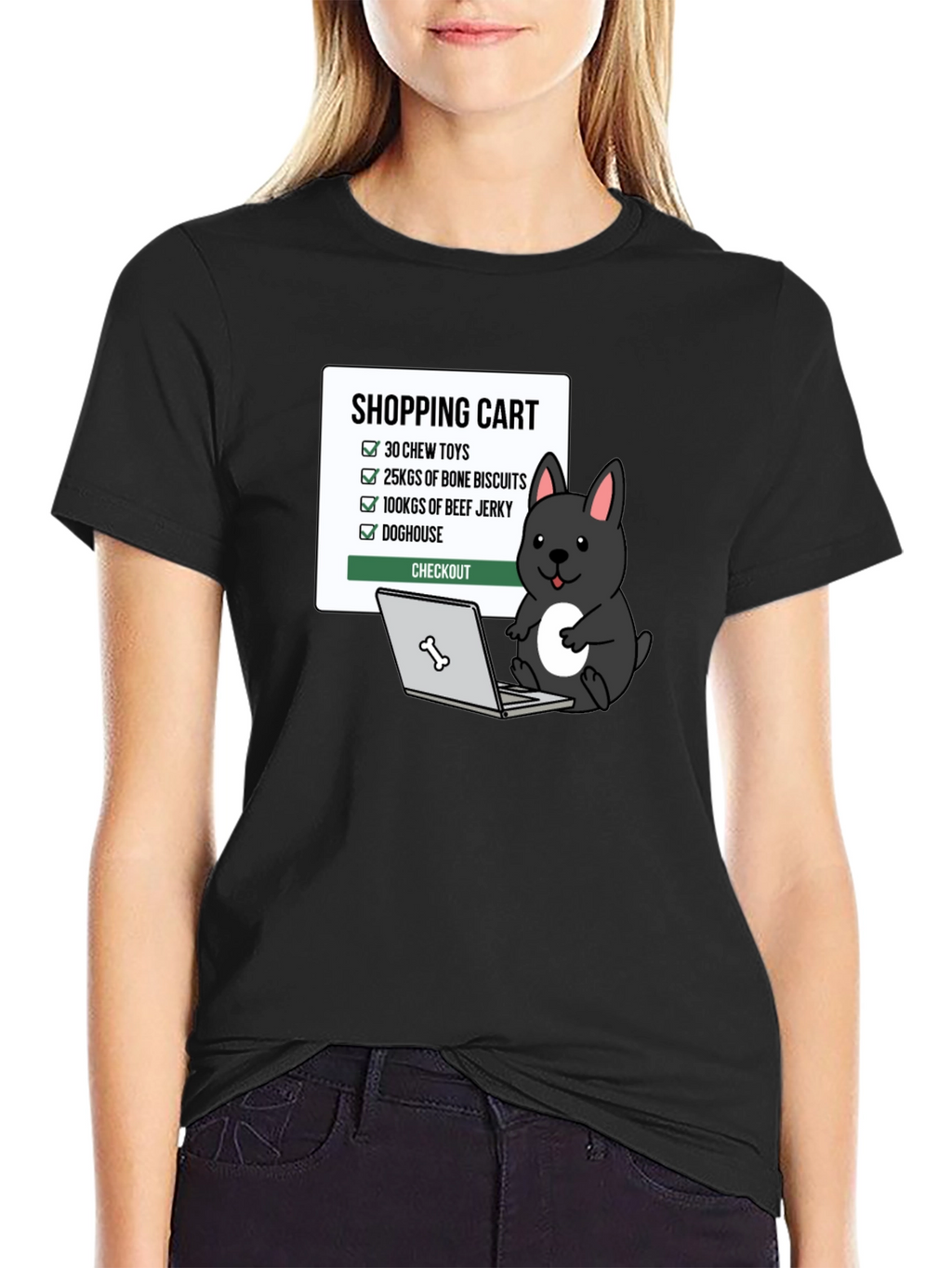 Funny Dog Shopping Cart T-Shirt