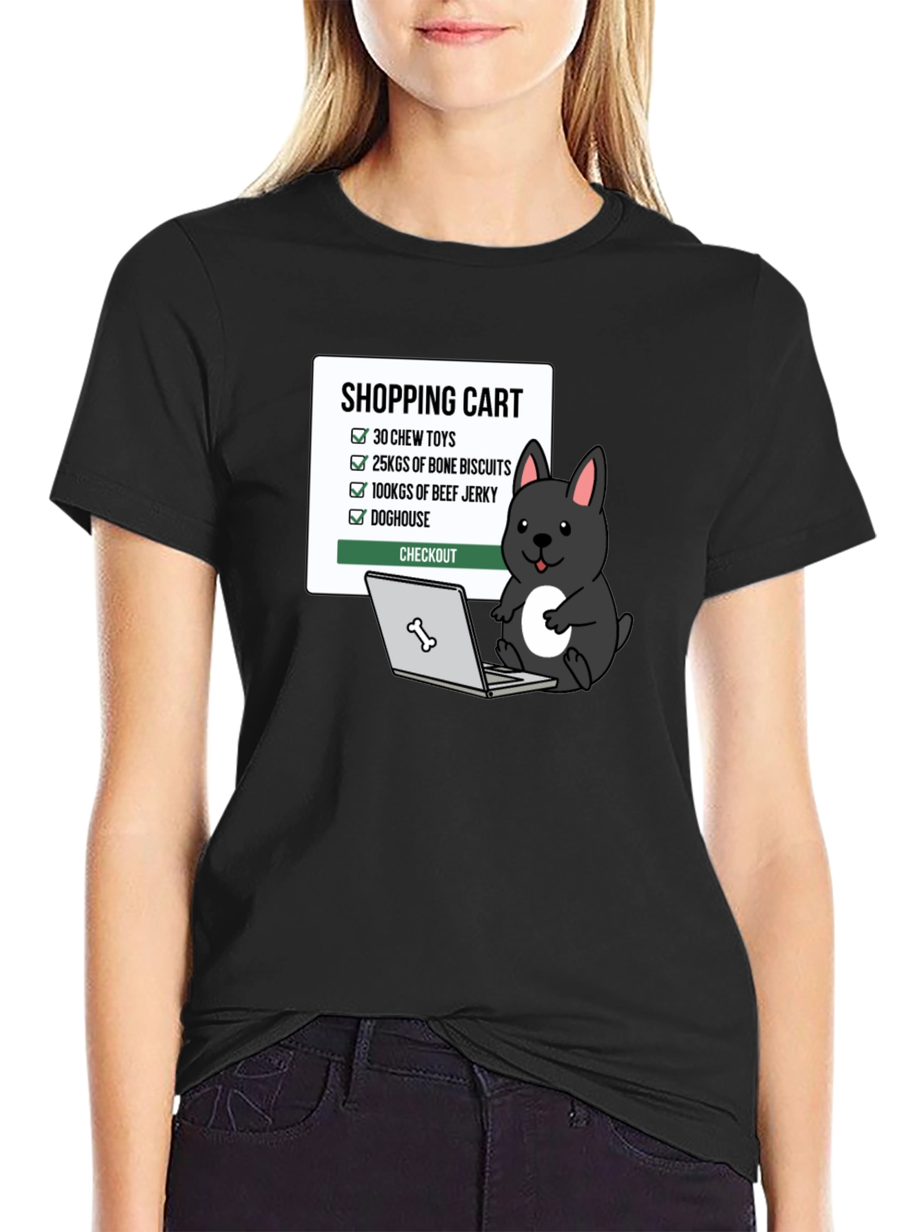 Funny Dog Shopping Cart T-Shirt