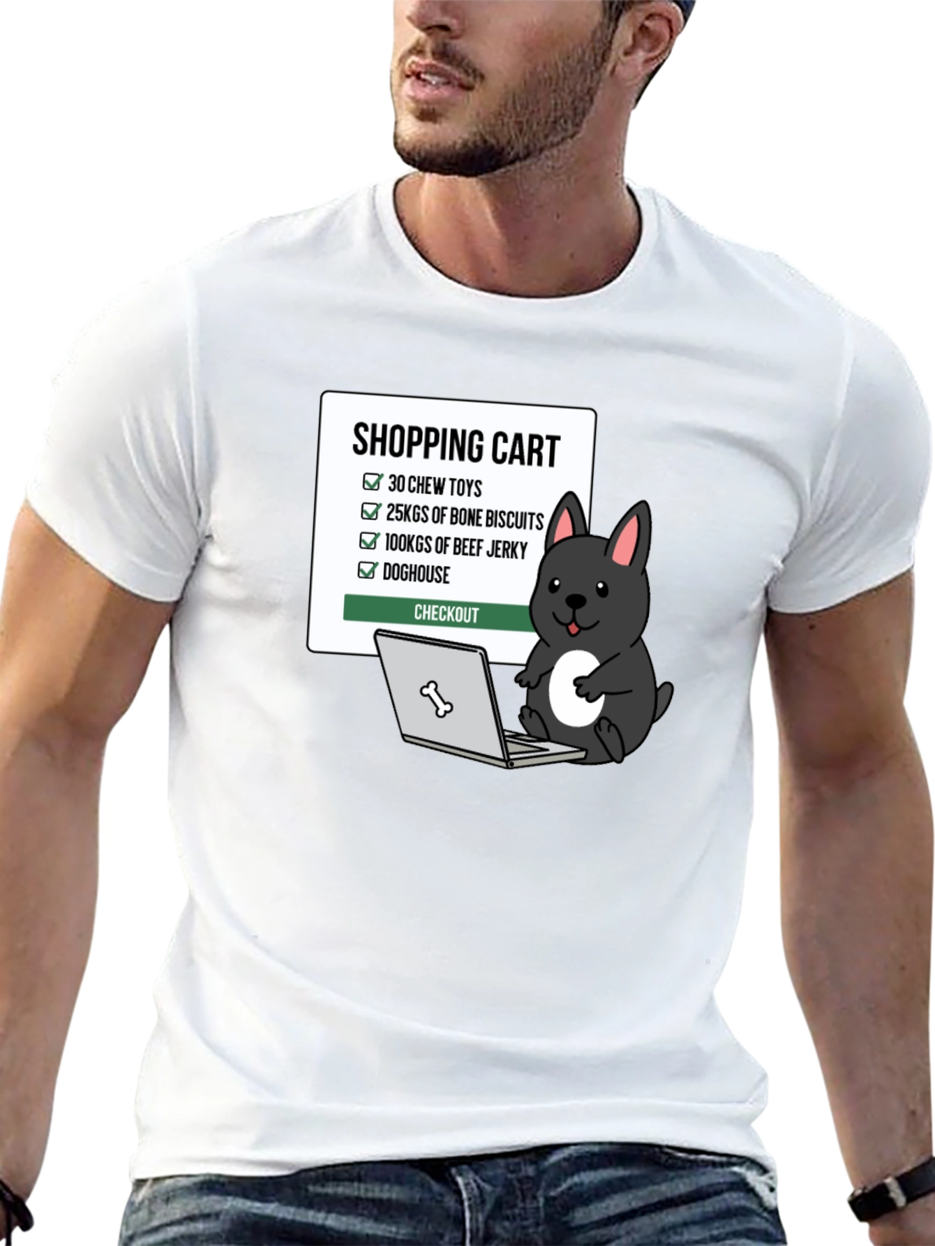 Funny Dog Shopping Cart T-Shirt