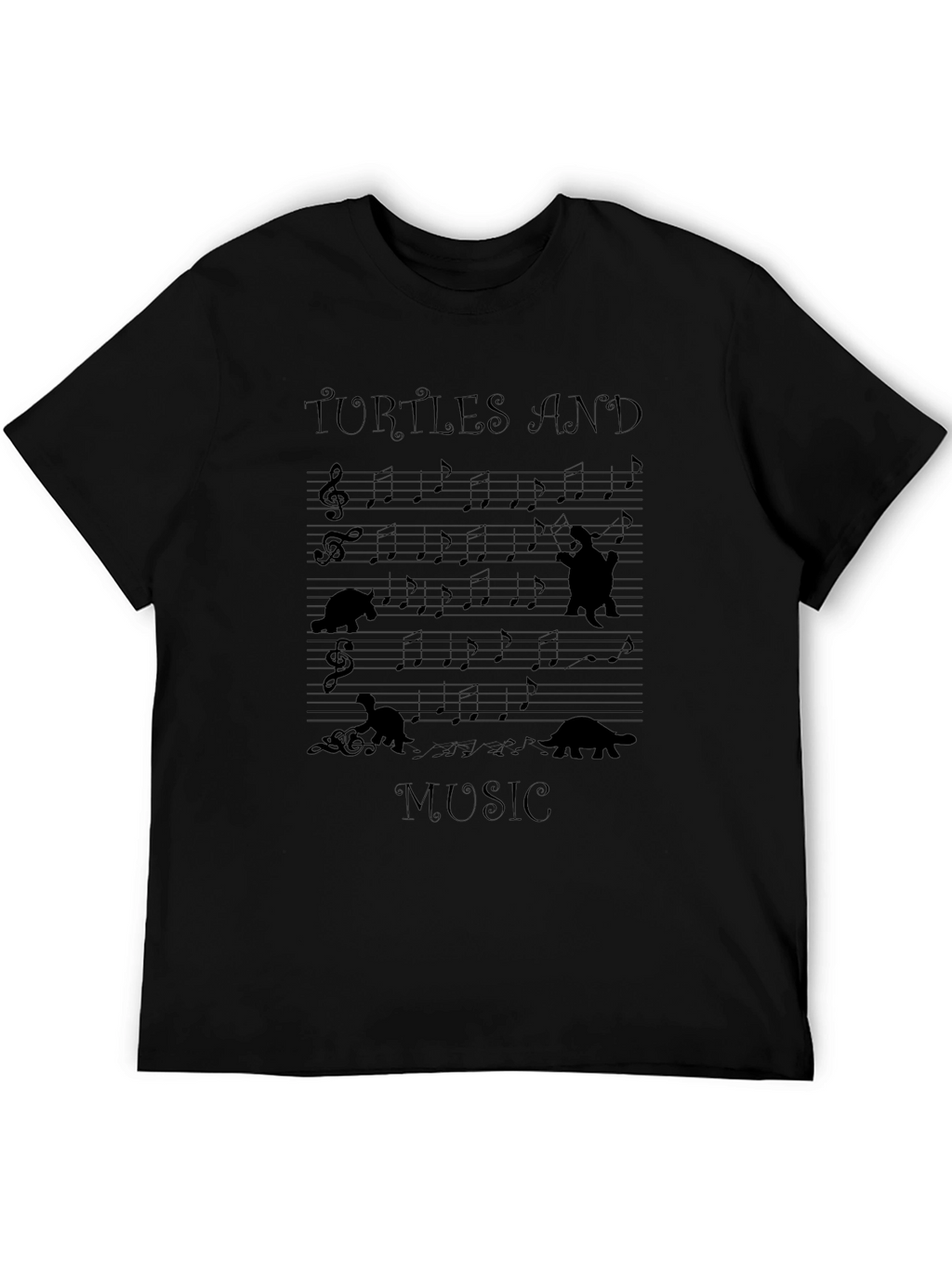 Turtles and Music Graphic T-Shirt