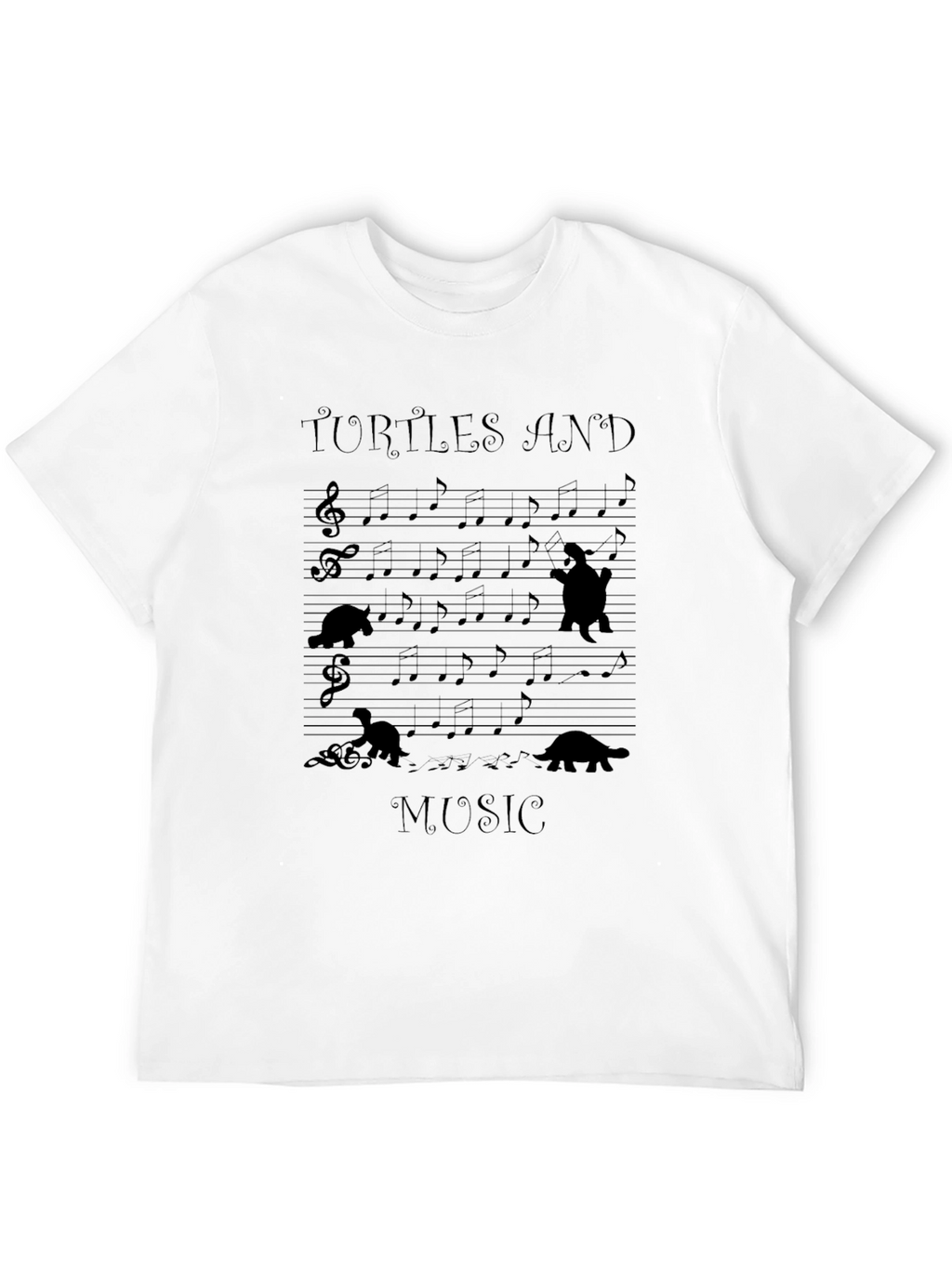 Turtles and Music Graphic T-Shirt