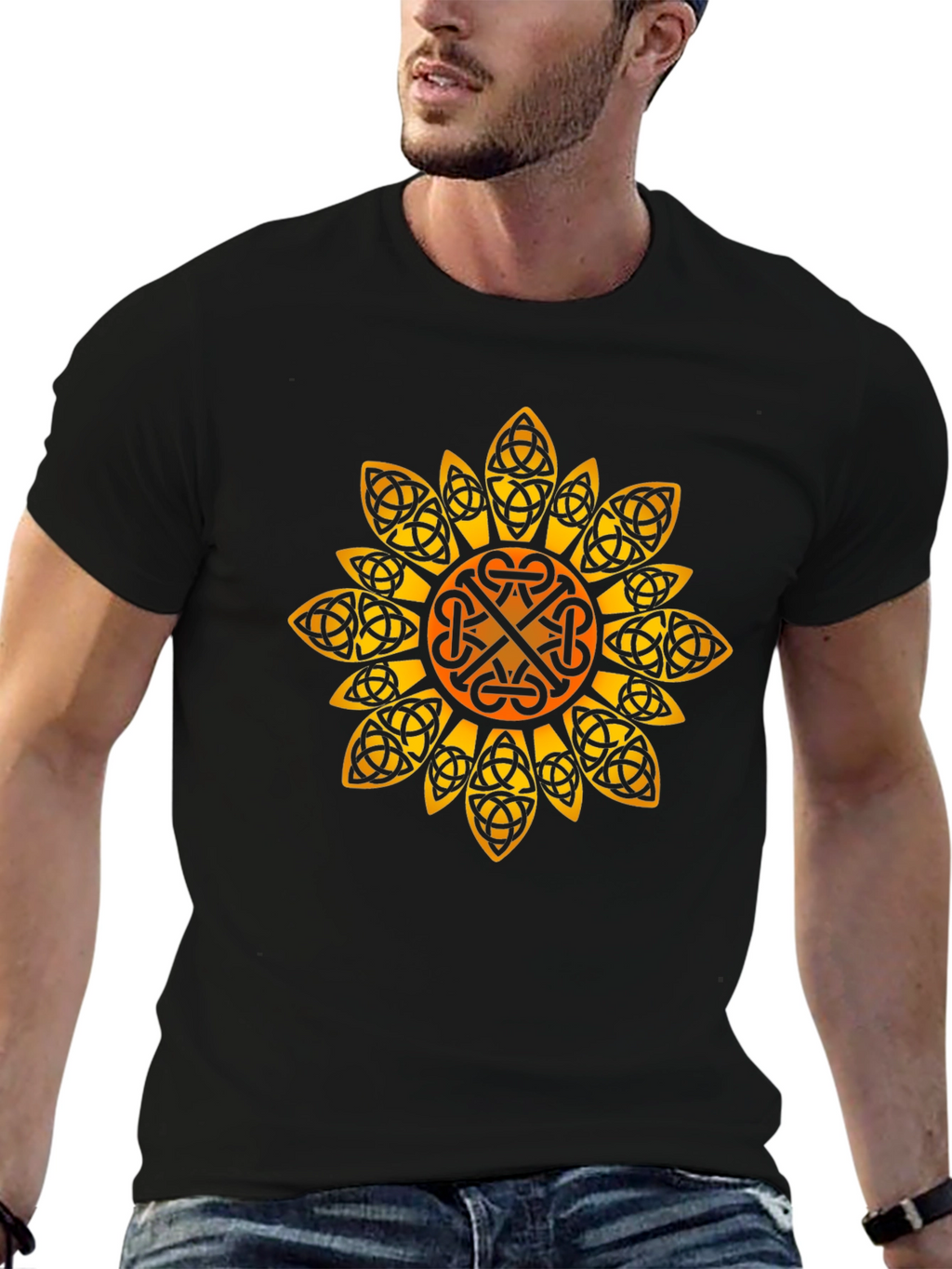 Celtic Knot Sunflower Graphic Tee