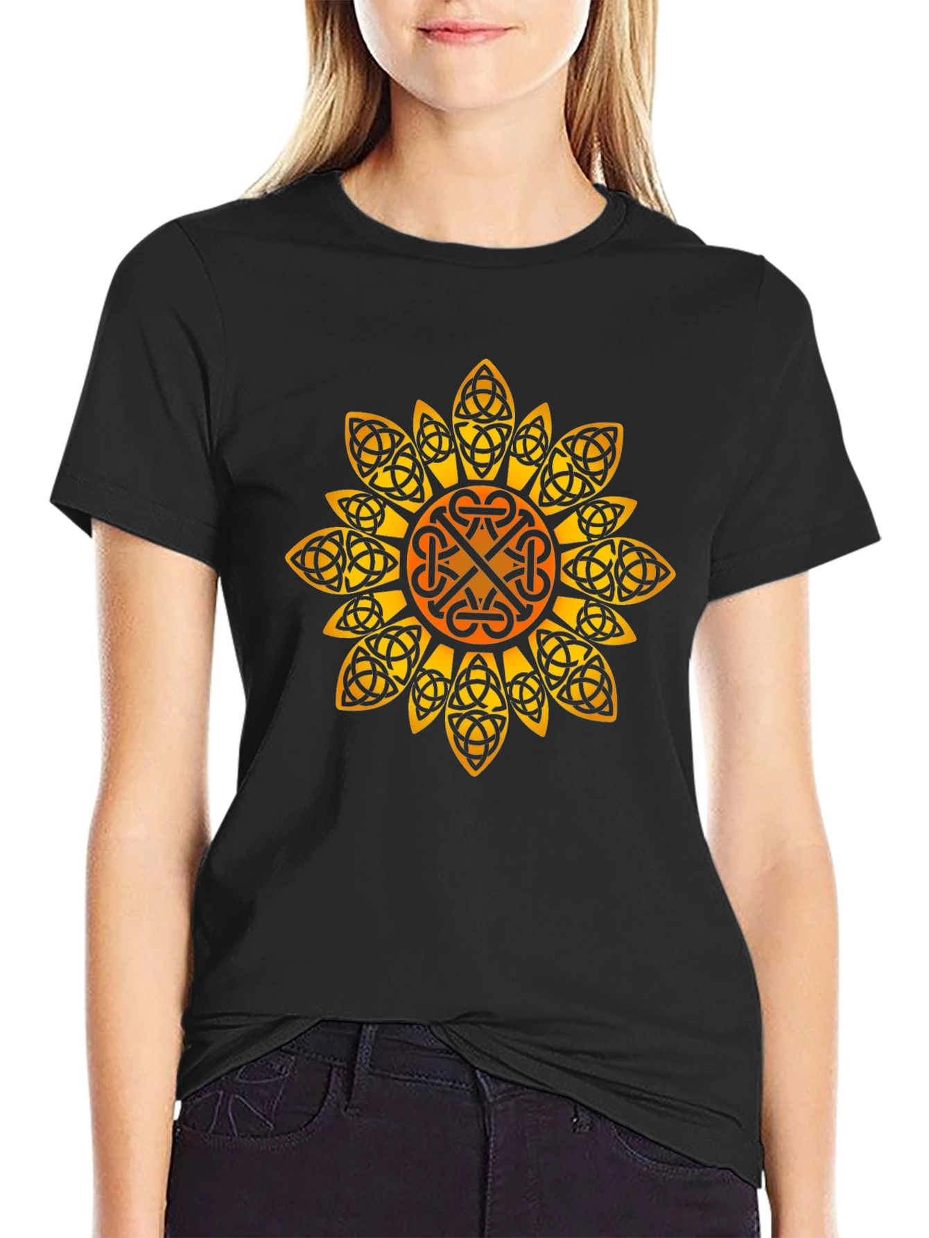 Celtic Knot Sunflower Graphic Tee
