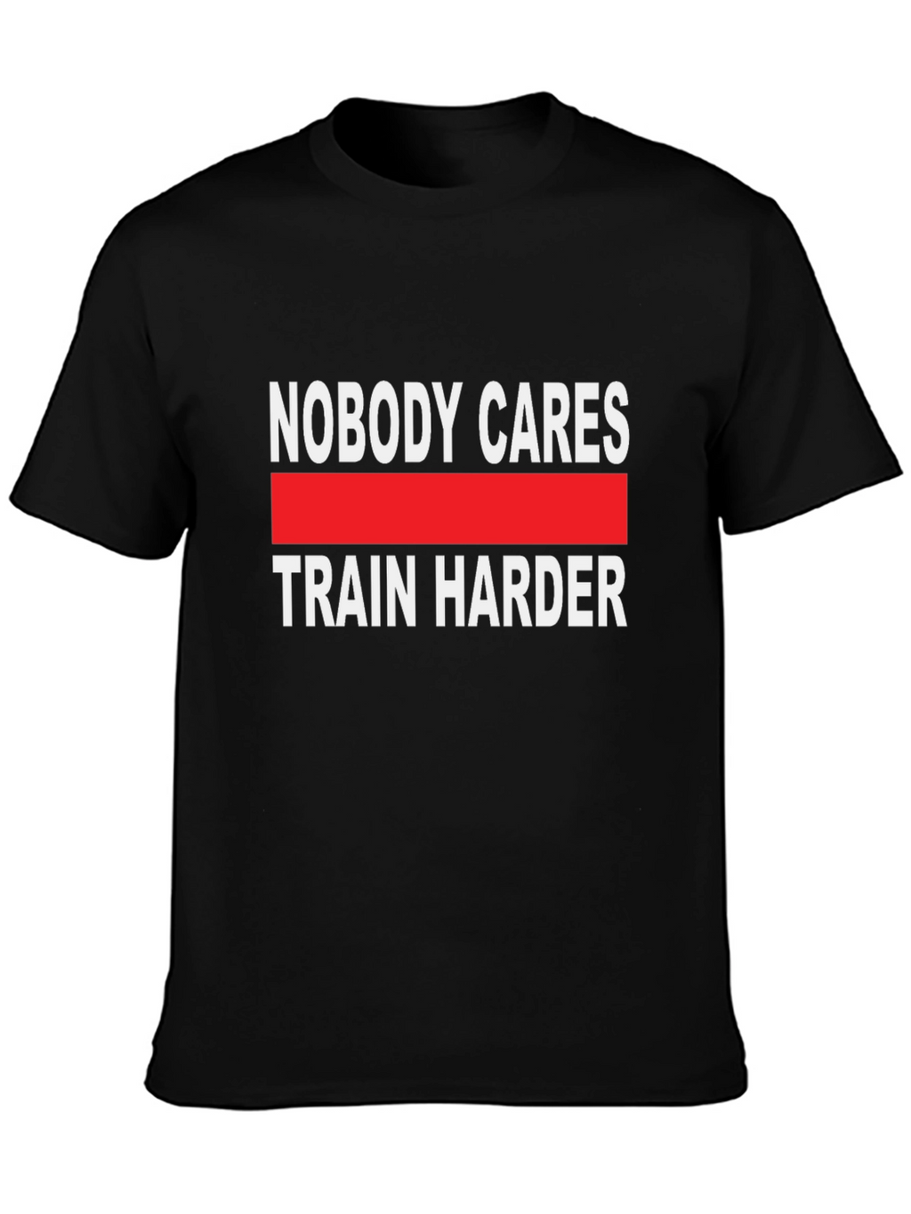 Train Harder Graphic Tee - Black Cotton T-Shirt