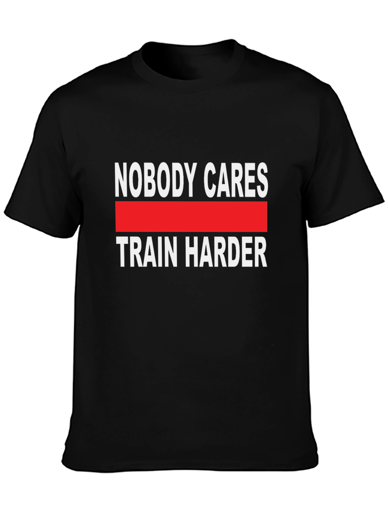Train Harder Graphic Tee - Black Cotton T-Shirt