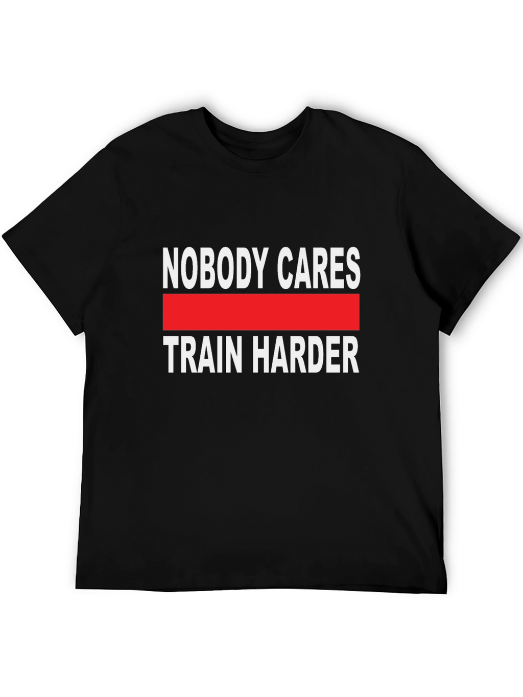 Train Harder Graphic Tee - Black Cotton T-Shirt