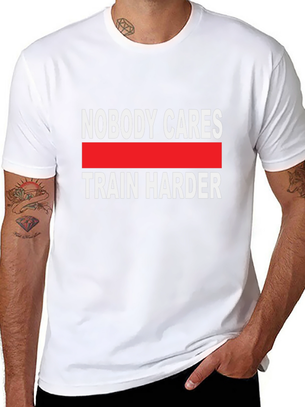 Train Harder Graphic Tee - Black Cotton T-Shirt