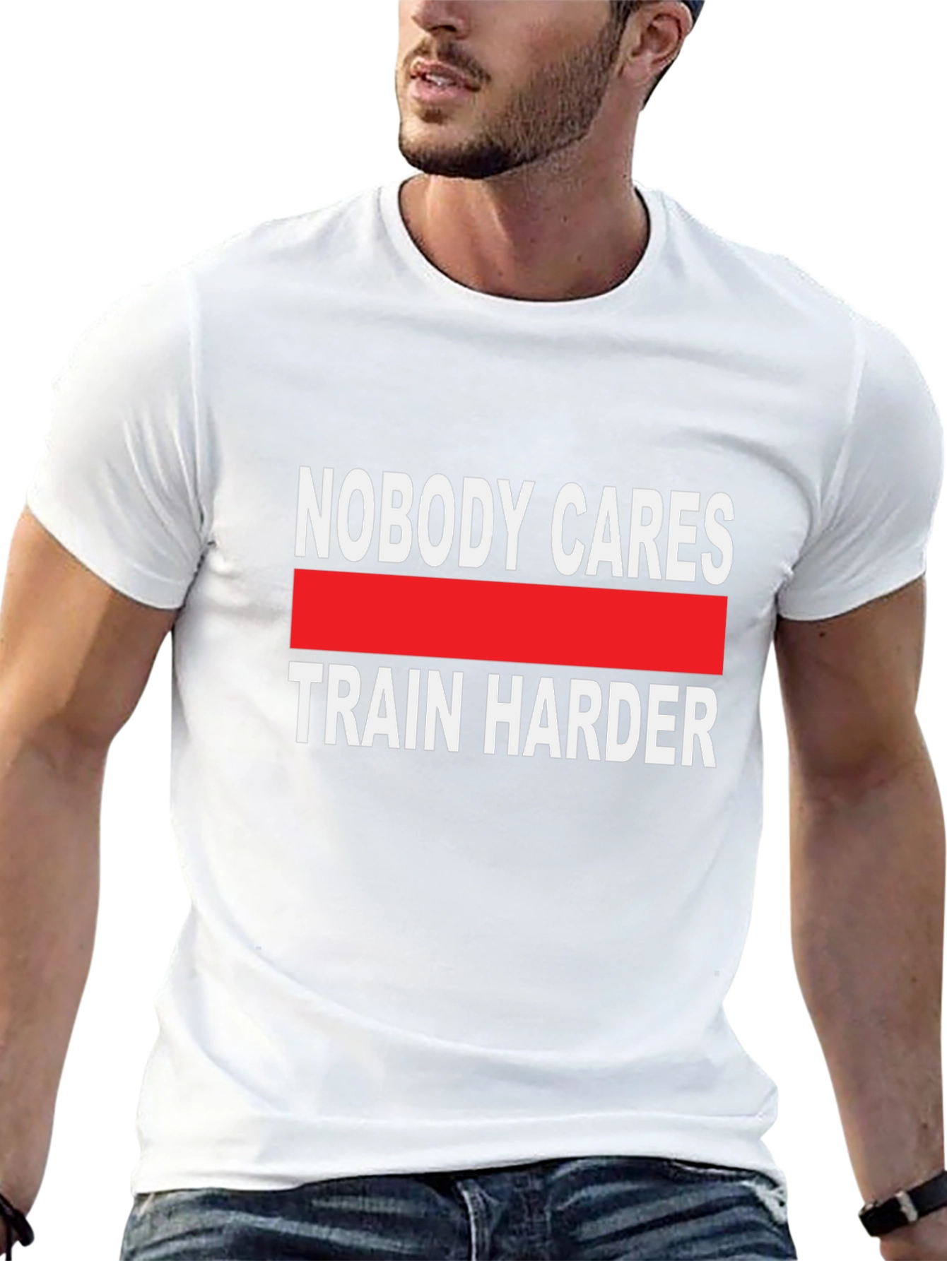 Train Harder Graphic Tee - Black Cotton T-Shirt