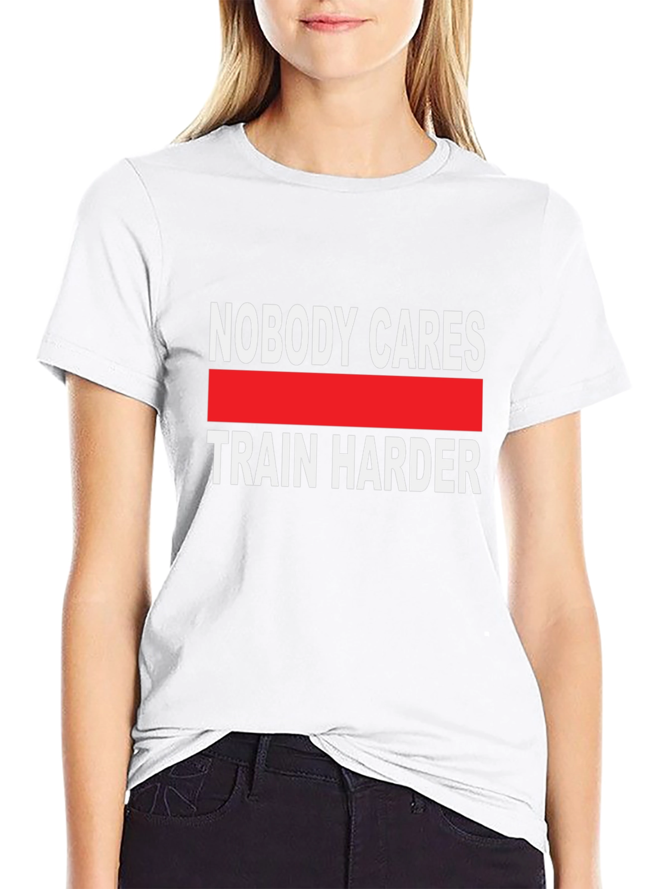 Train Harder Graphic Tee - Black Cotton T-Shirt