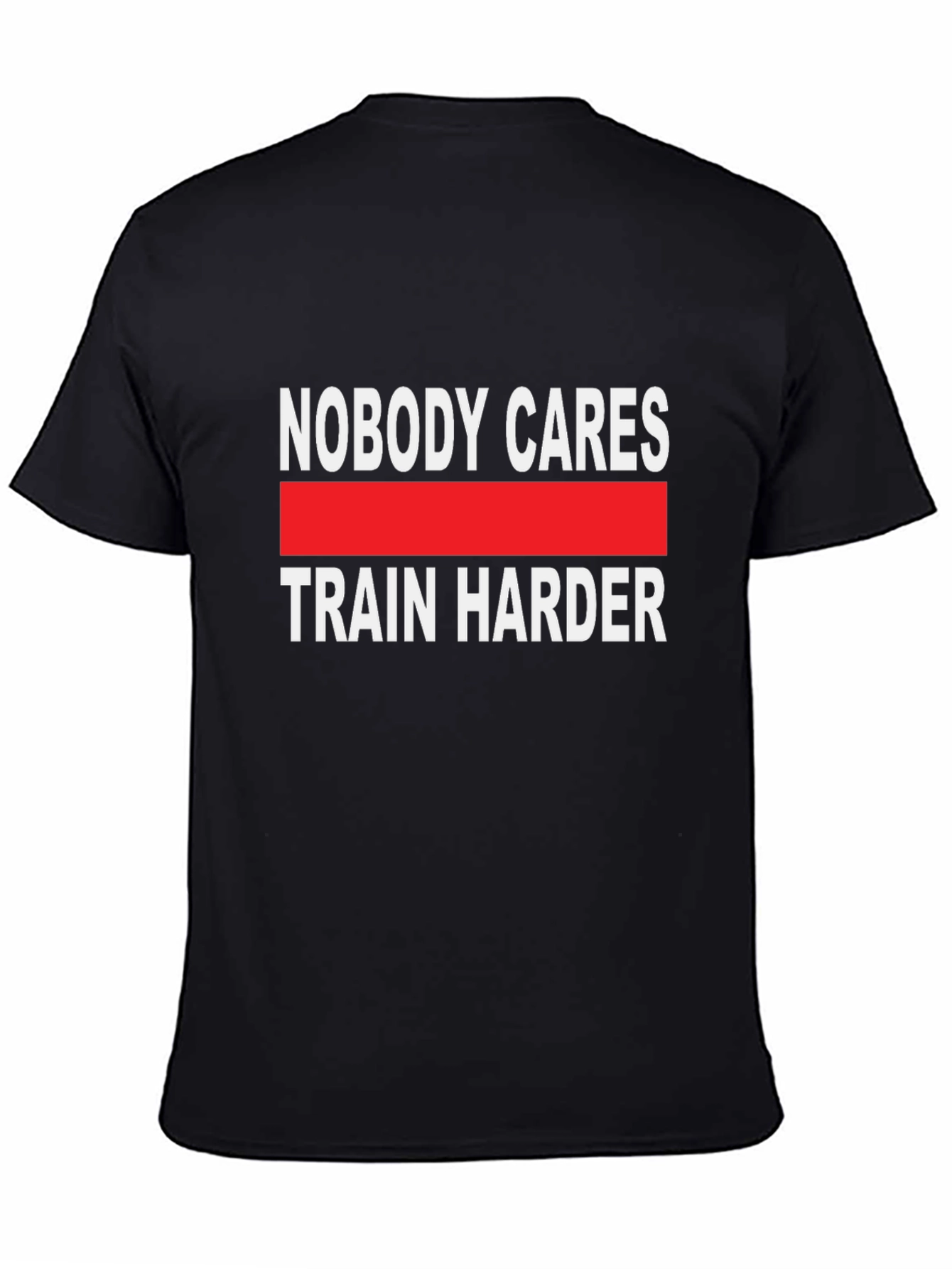 Train Harder Graphic Tee - Black Cotton T-Shirt