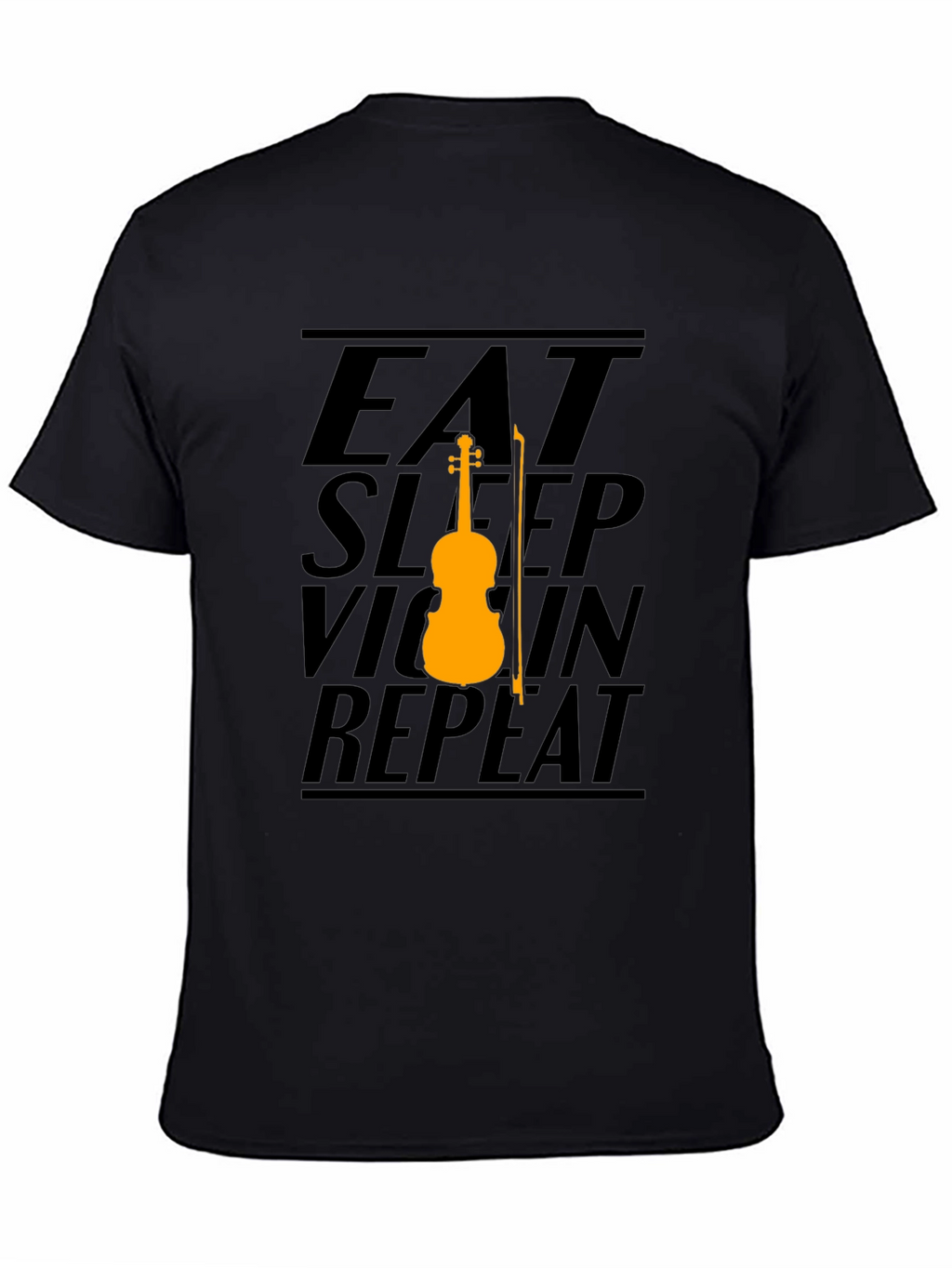 Eat Sleep Violin Repeat Graphic Tee - Black