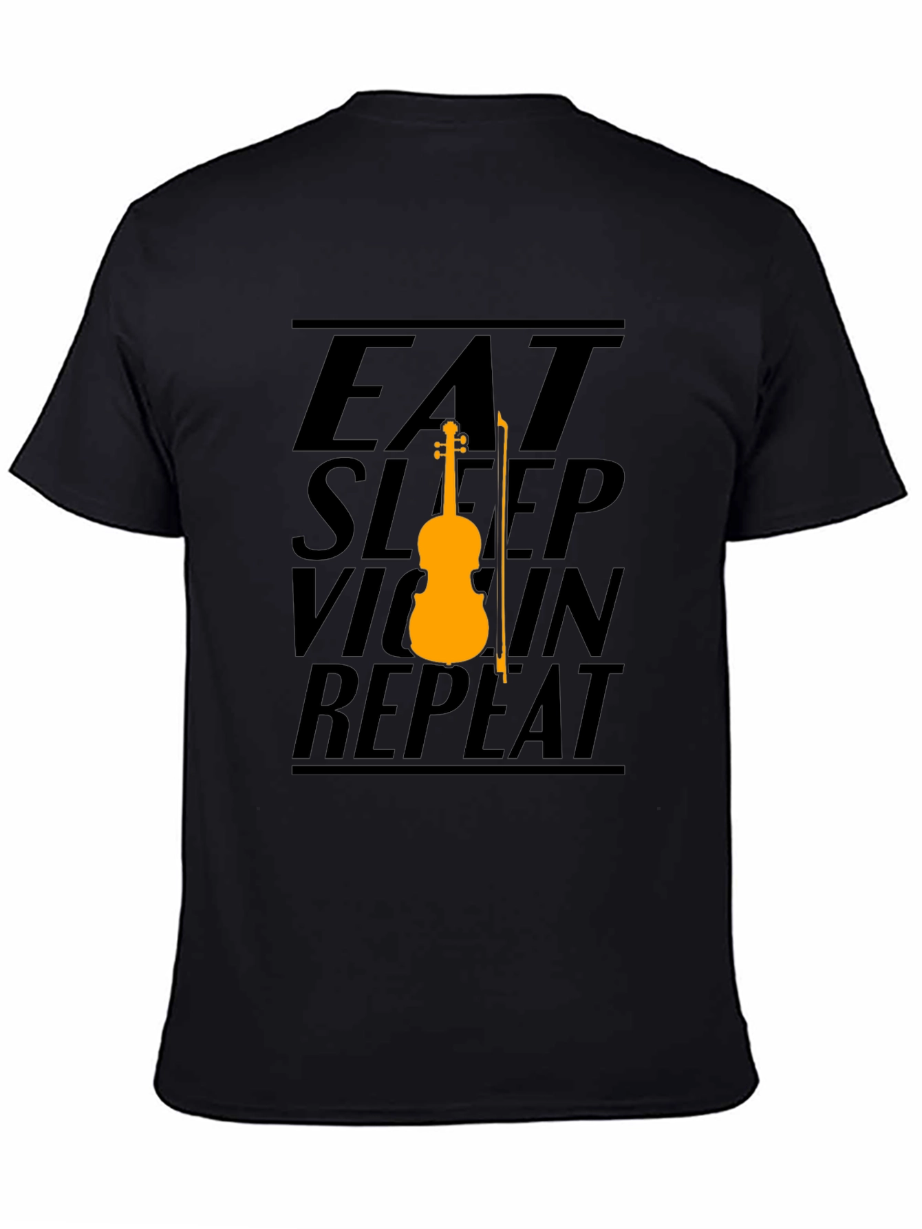 Eat Sleep Violin Repeat Graphic Tee - Black