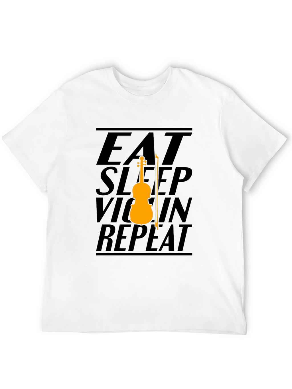 Eat Sleep Violin Repeat Graphic Tee - Black