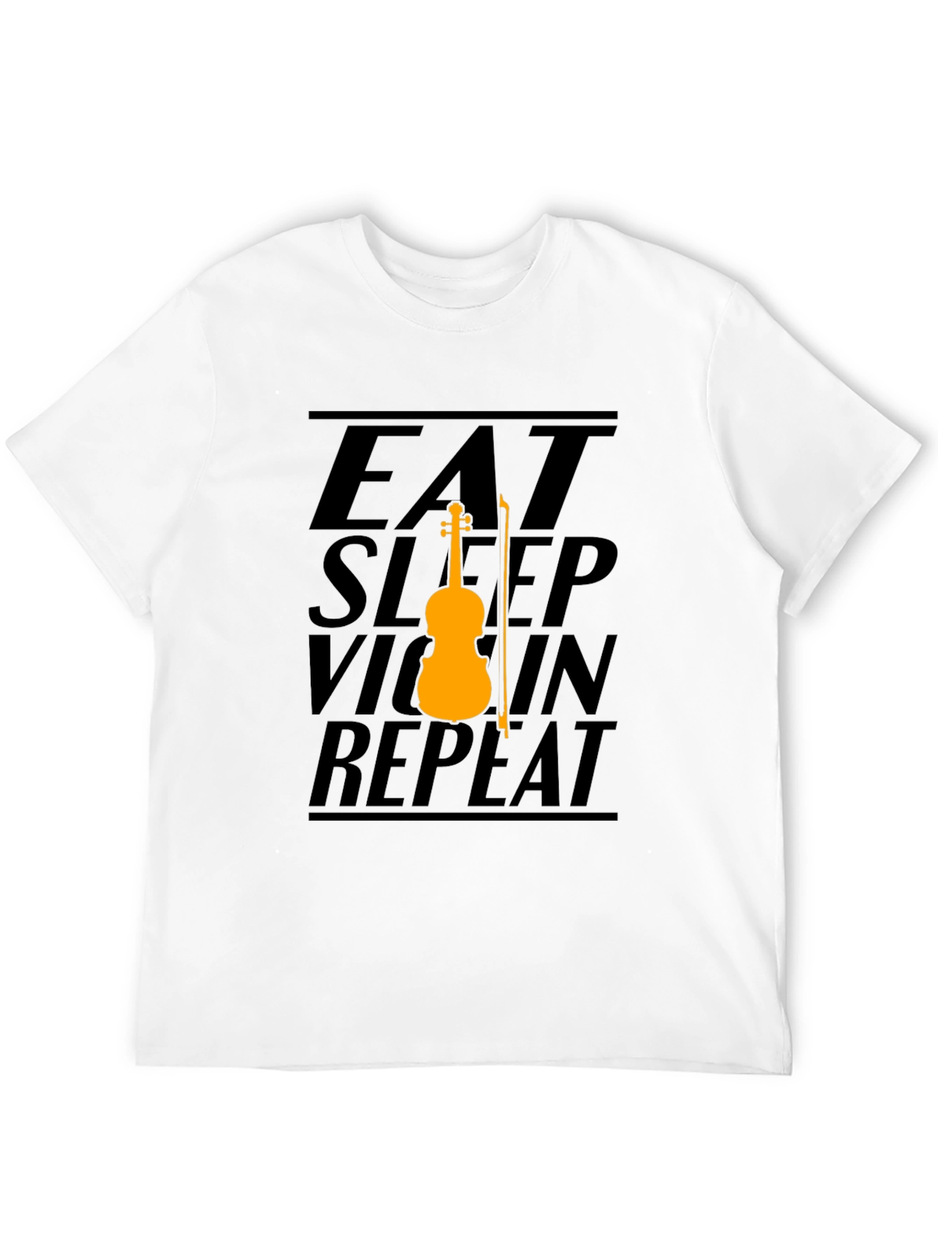 Eat Sleep Violin Repeat Graphic Tee - Black
