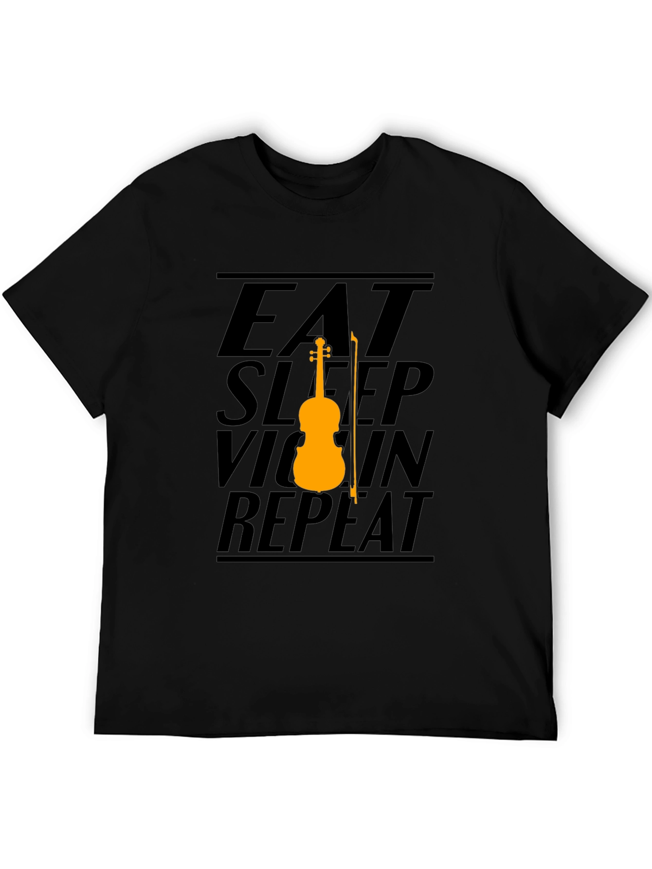 Eat Sleep Violin Repeat Graphic Tee - Black
