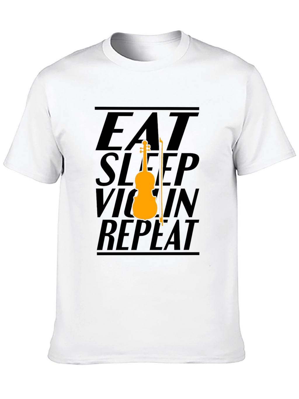 Eat Sleep Violin Repeat Graphic Tee - Black