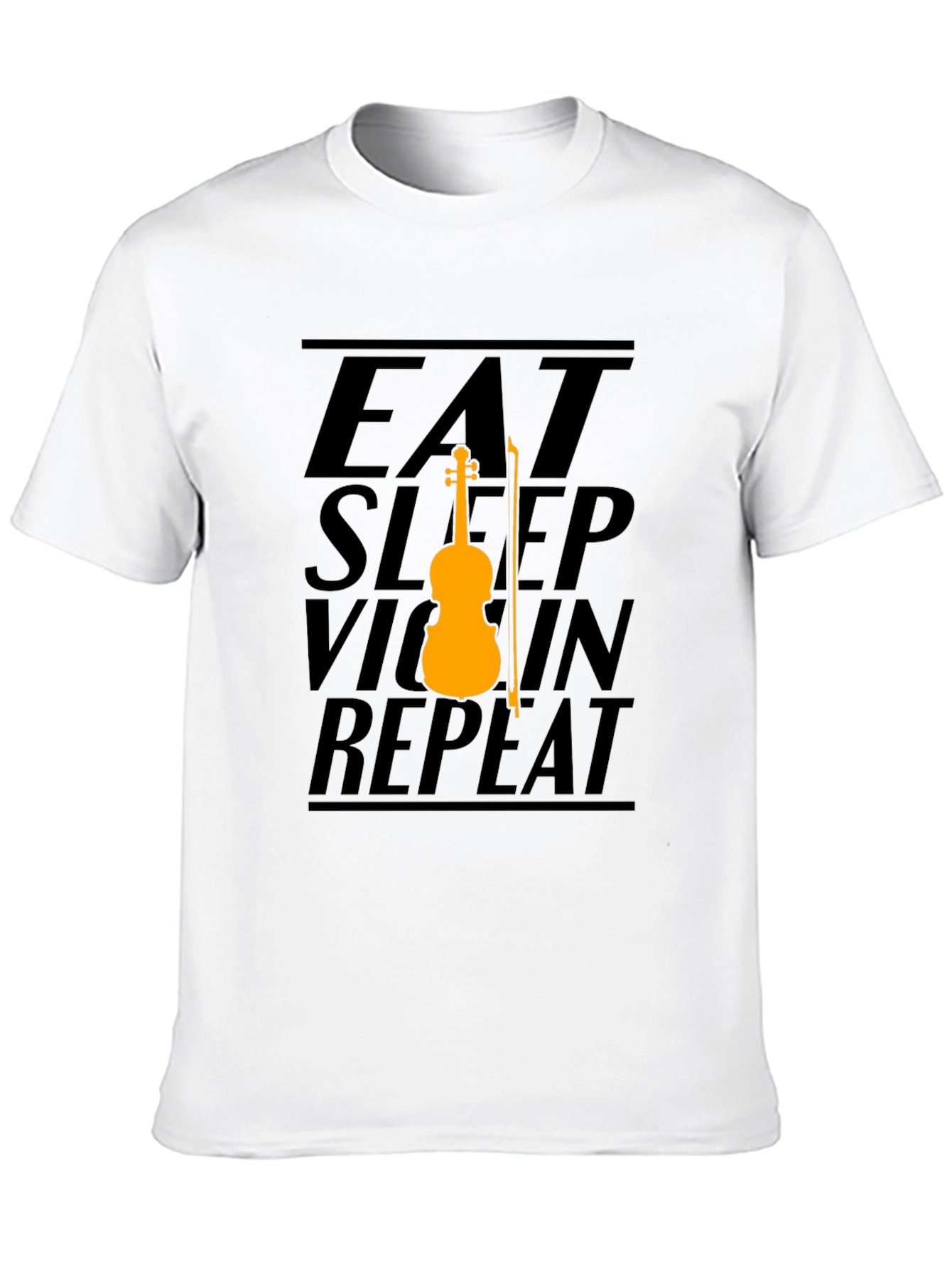 Eat Sleep Violin Repeat Graphic Tee - Black