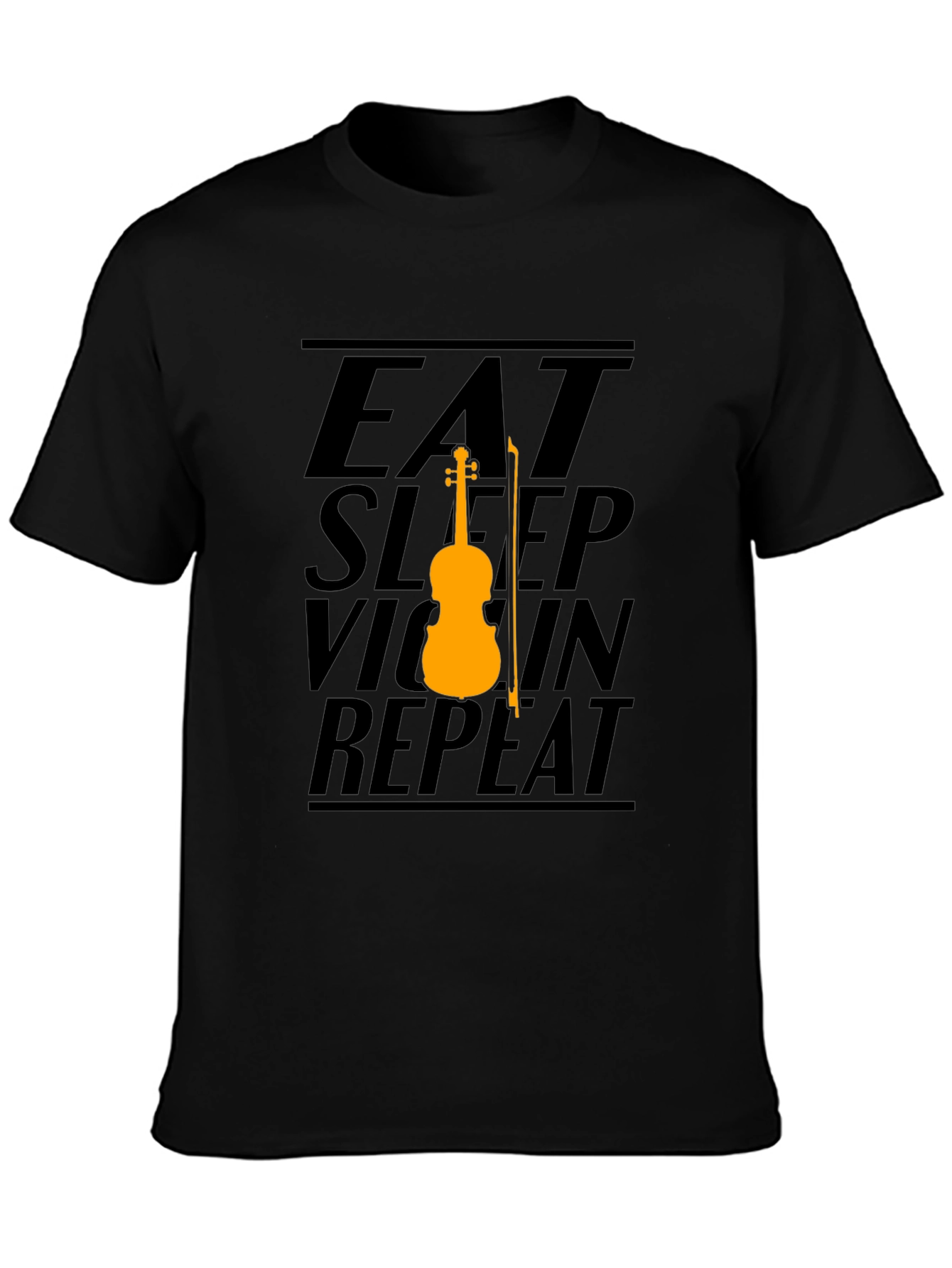 Eat Sleep Violin Repeat Graphic Tee - Black