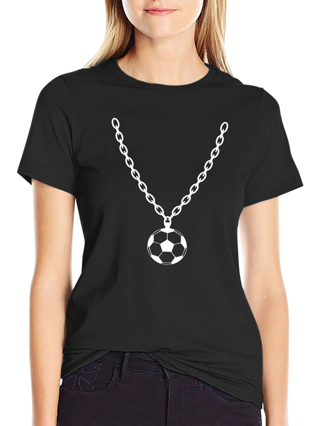 Soccer Ball Pendant T-Shirt - Black