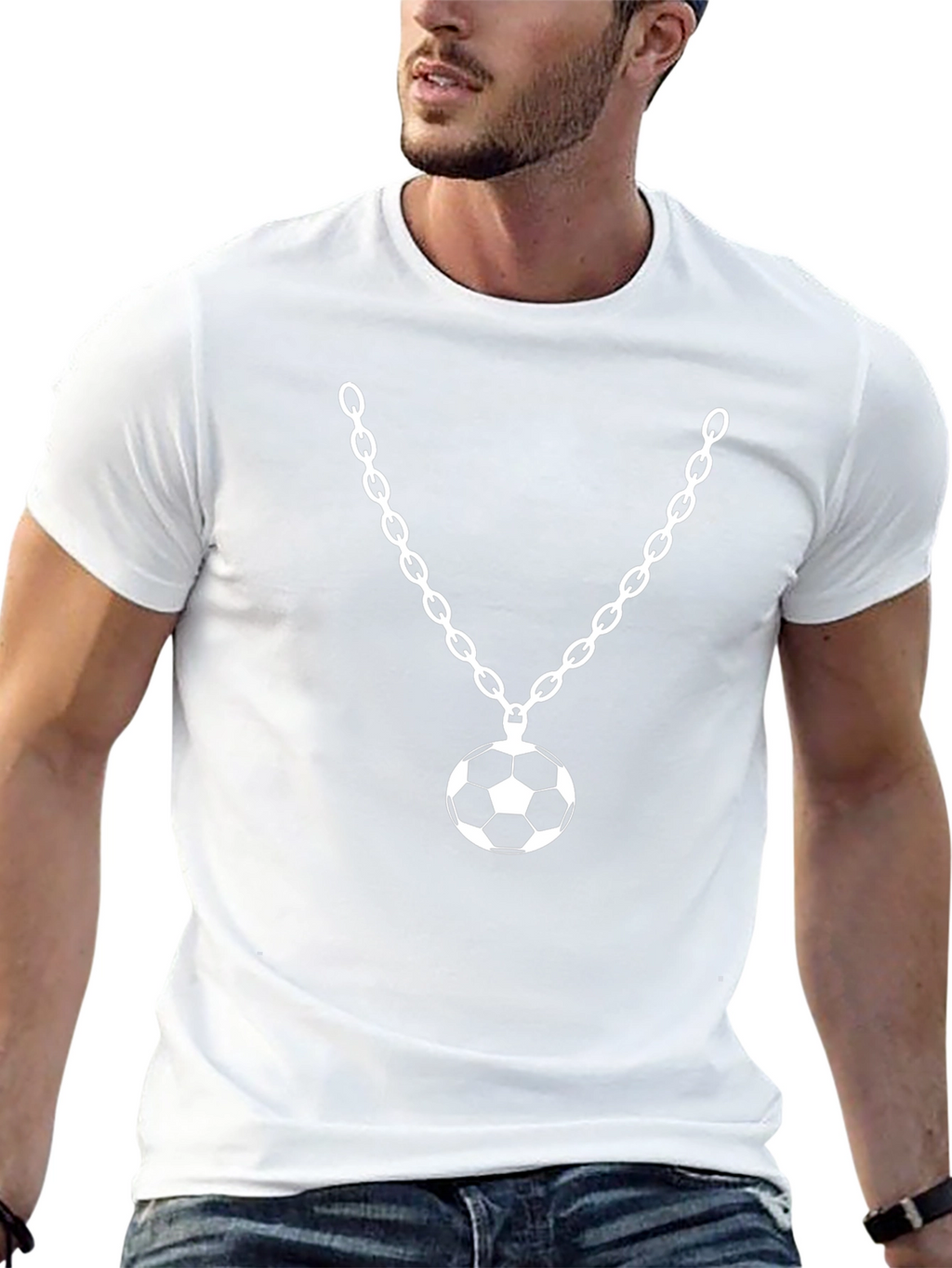 Soccer Ball Pendant T-Shirt - Black