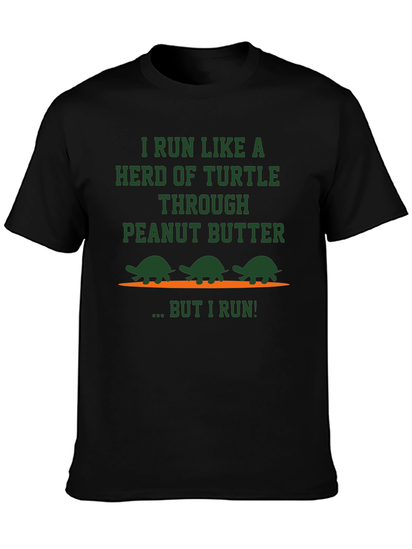 Funny Turtle Peanut Butter Running Graphic T-Shirt